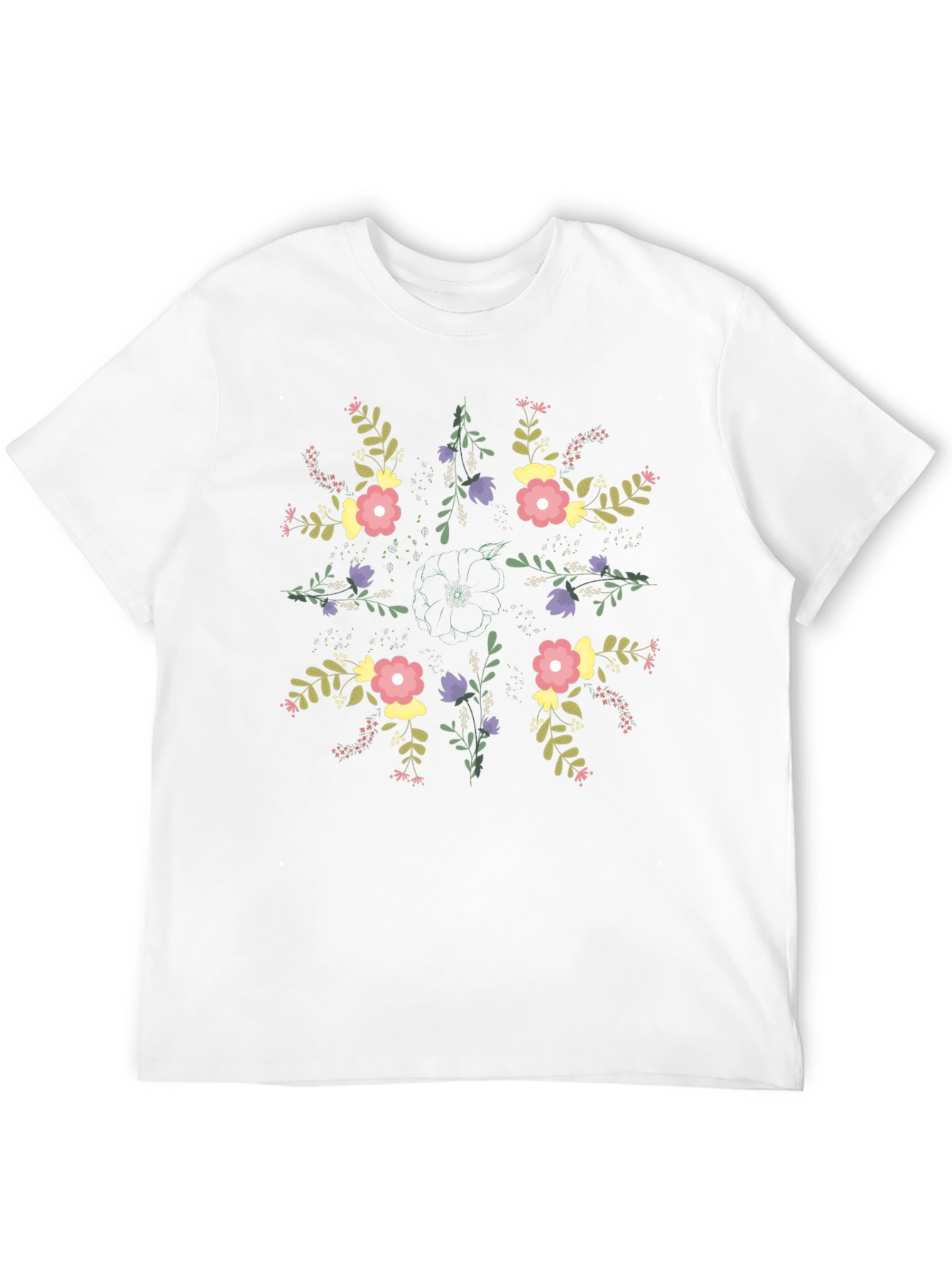Floral Mandala Graphic Black T-Shirt