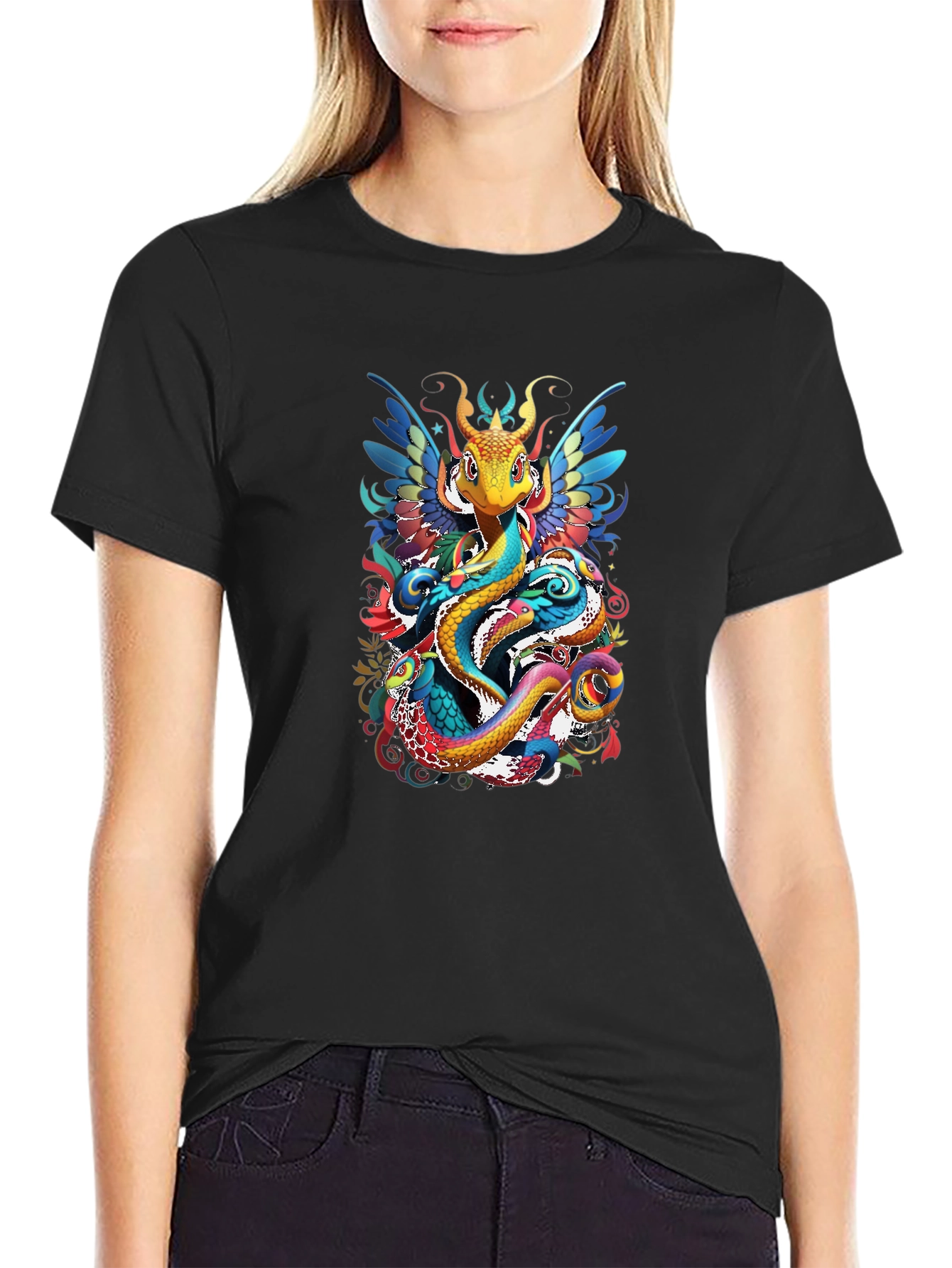Fantasy Dragon Graphic Tee - Artistic Design