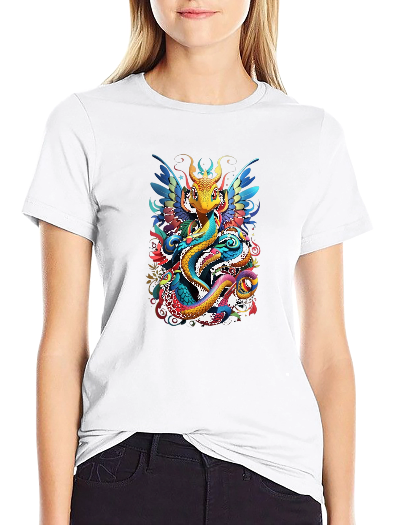 Fantasy Dragon Graphic Tee - Artistic Design
