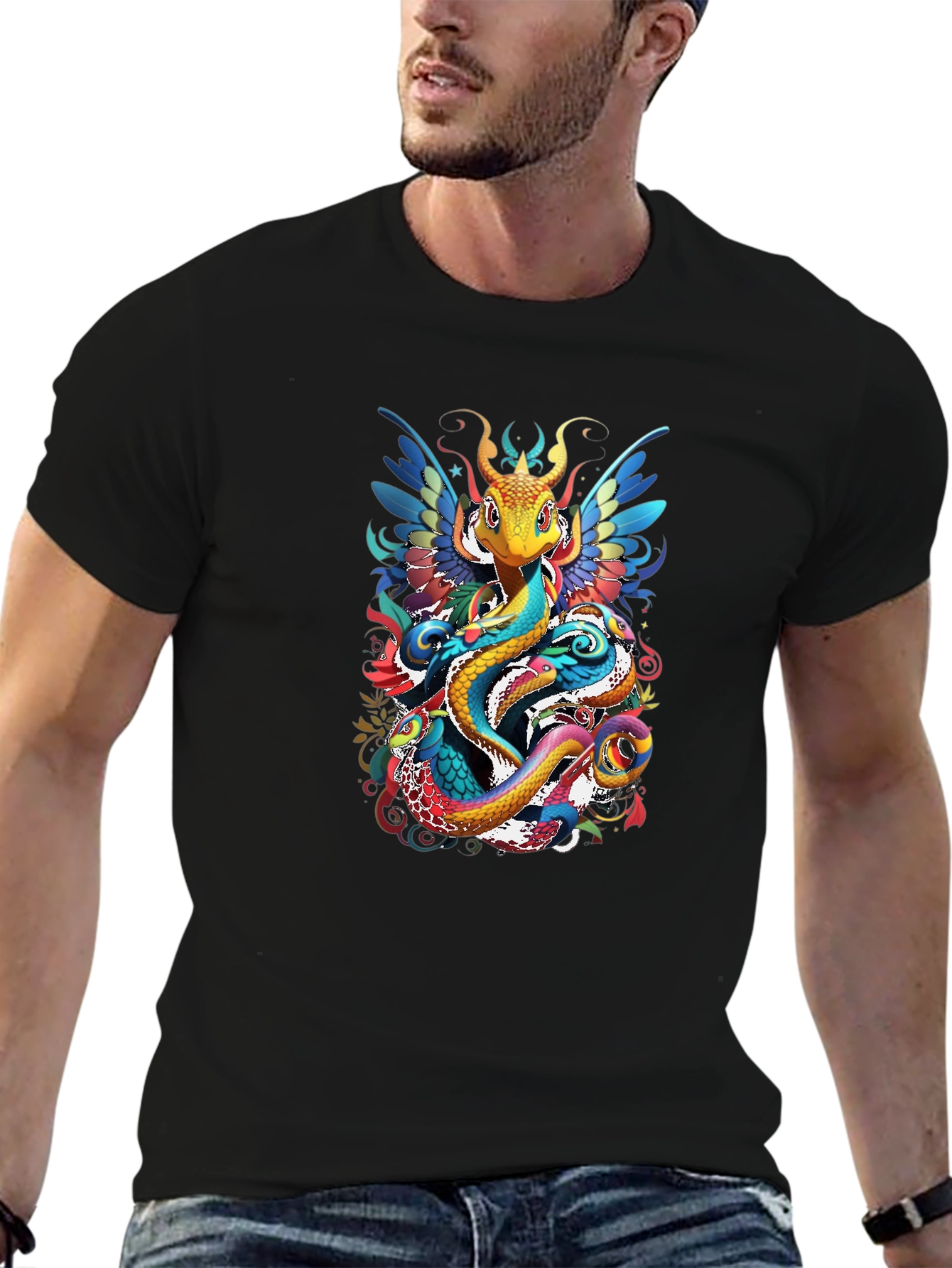 Fantasy Dragon Graphic Tee - Artistic Design