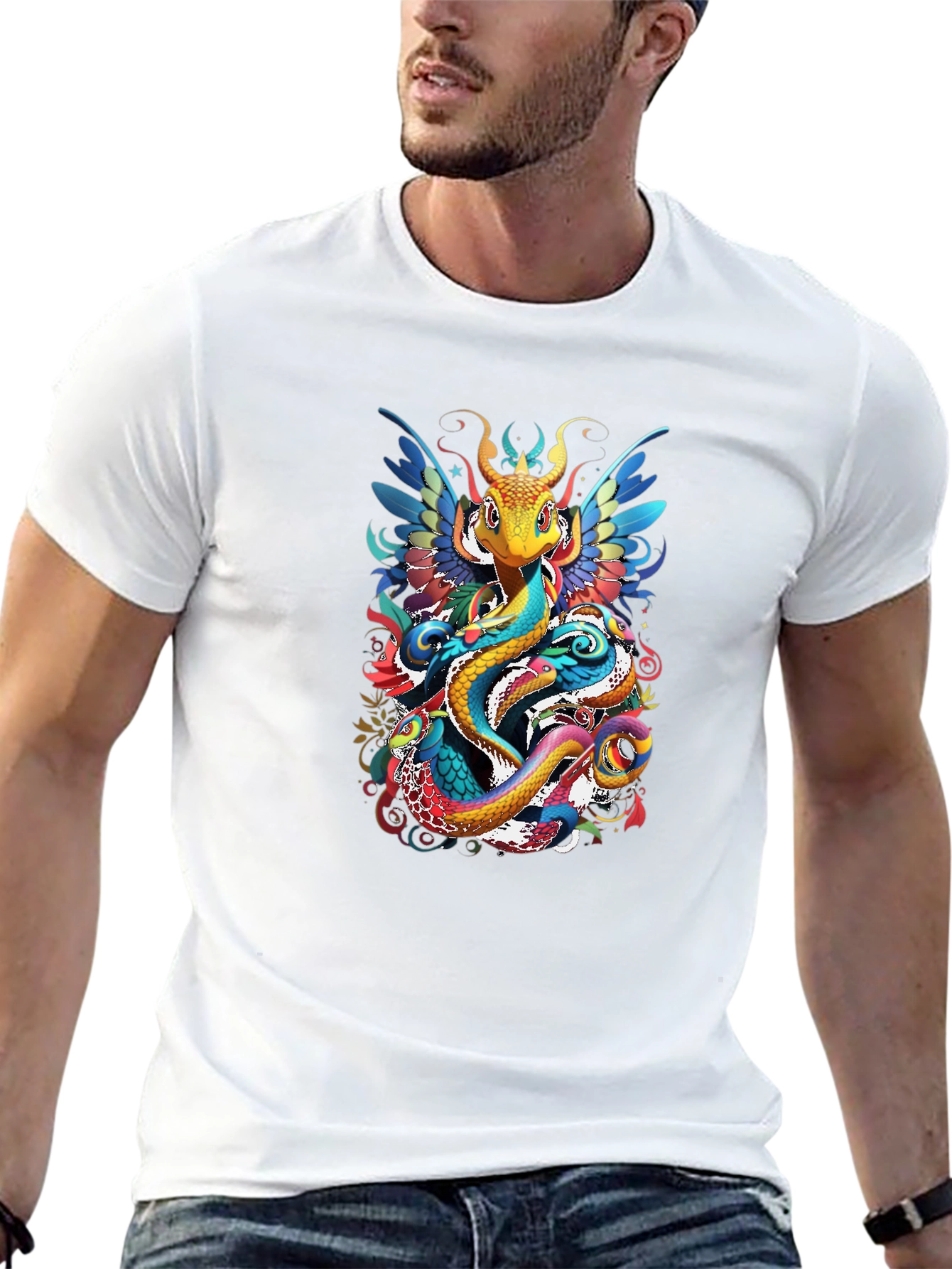 Fantasy Dragon Graphic Tee - Artistic Design