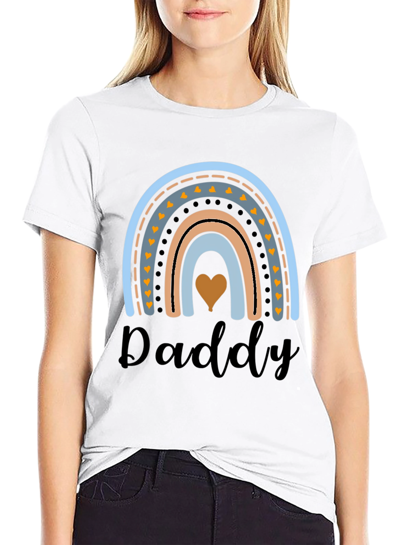 Daddy Rainbow Graphic Tee - Cute Dad Gift