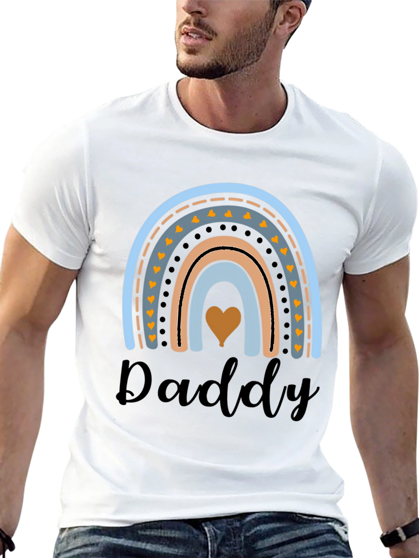 Daddy Rainbow Graphic Tee - Cute Dad Gift