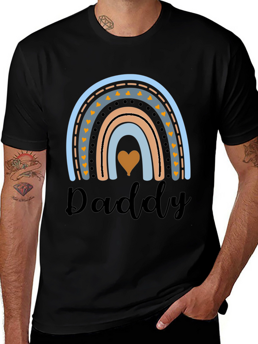 Daddy Rainbow Graphic Tee - Cute Dad Gift