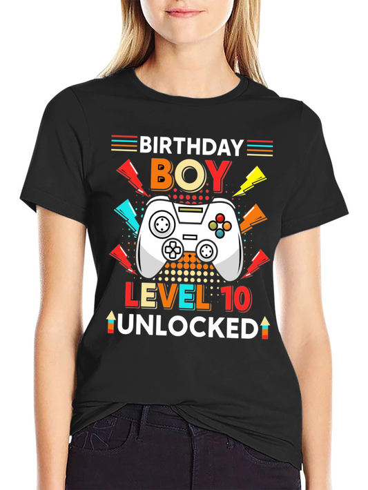 Birthday Boy Level 10 Unlocked Gamer T-Shirt