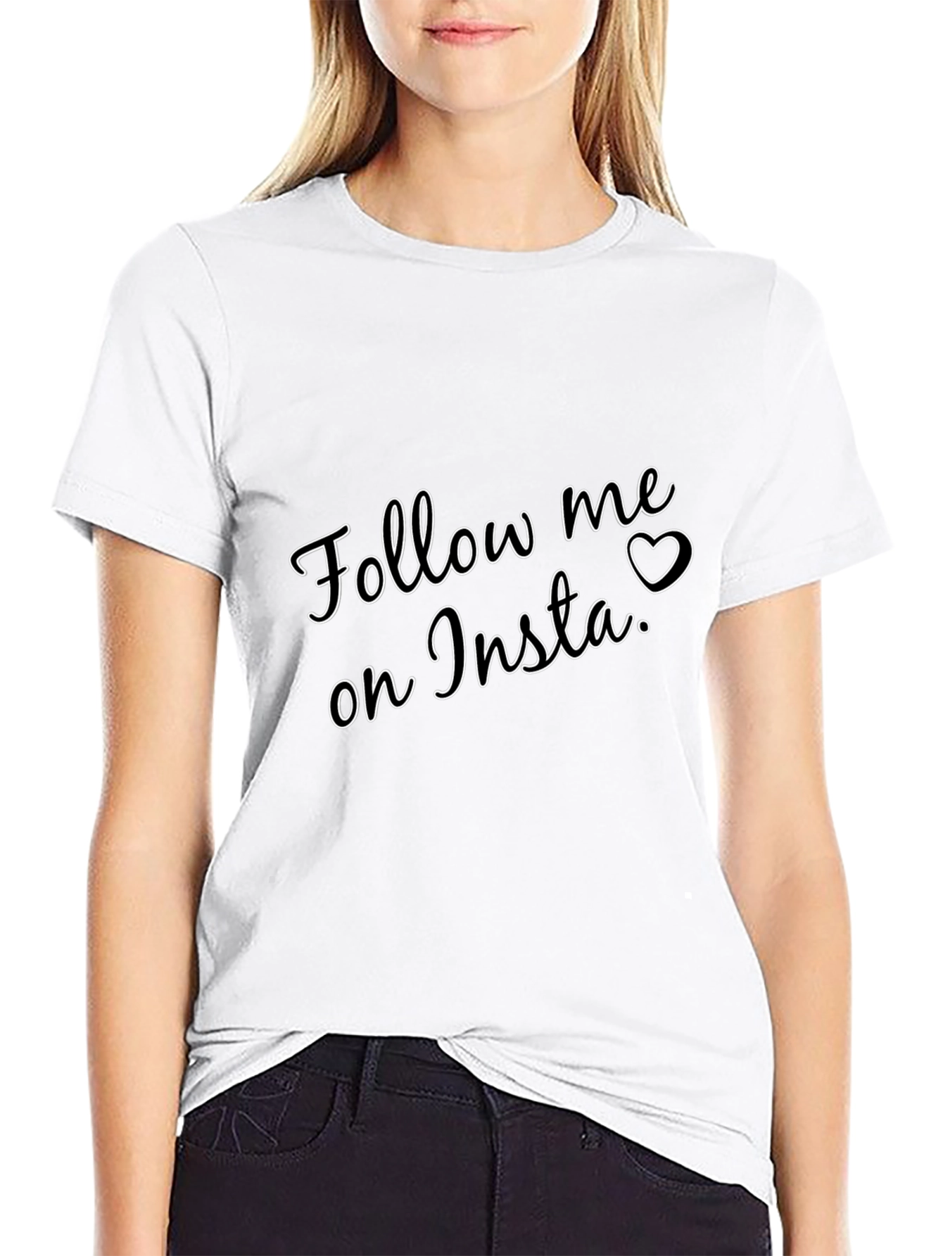 Follow Me On Insta T-Shirt - Black