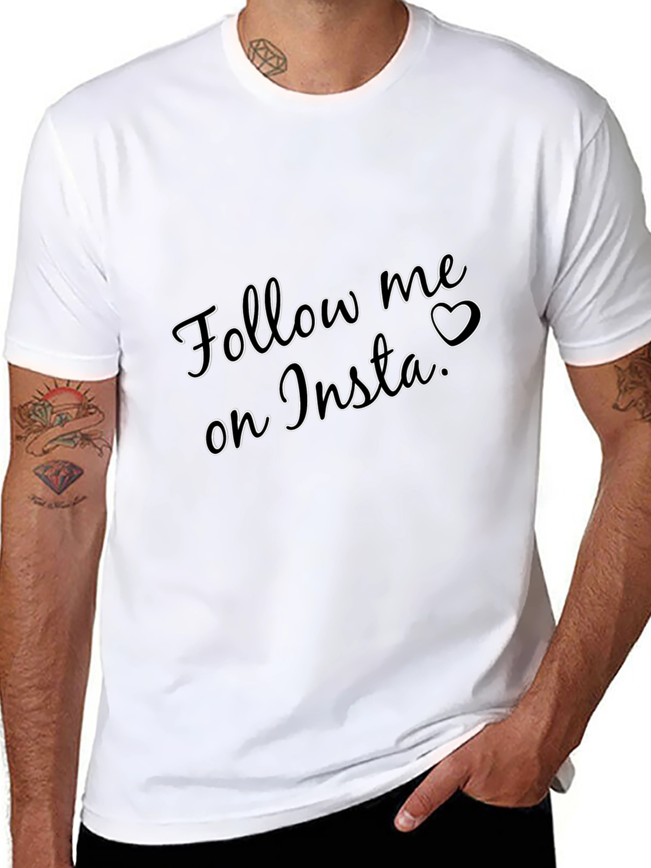 Follow Me On Insta T-Shirt - Black