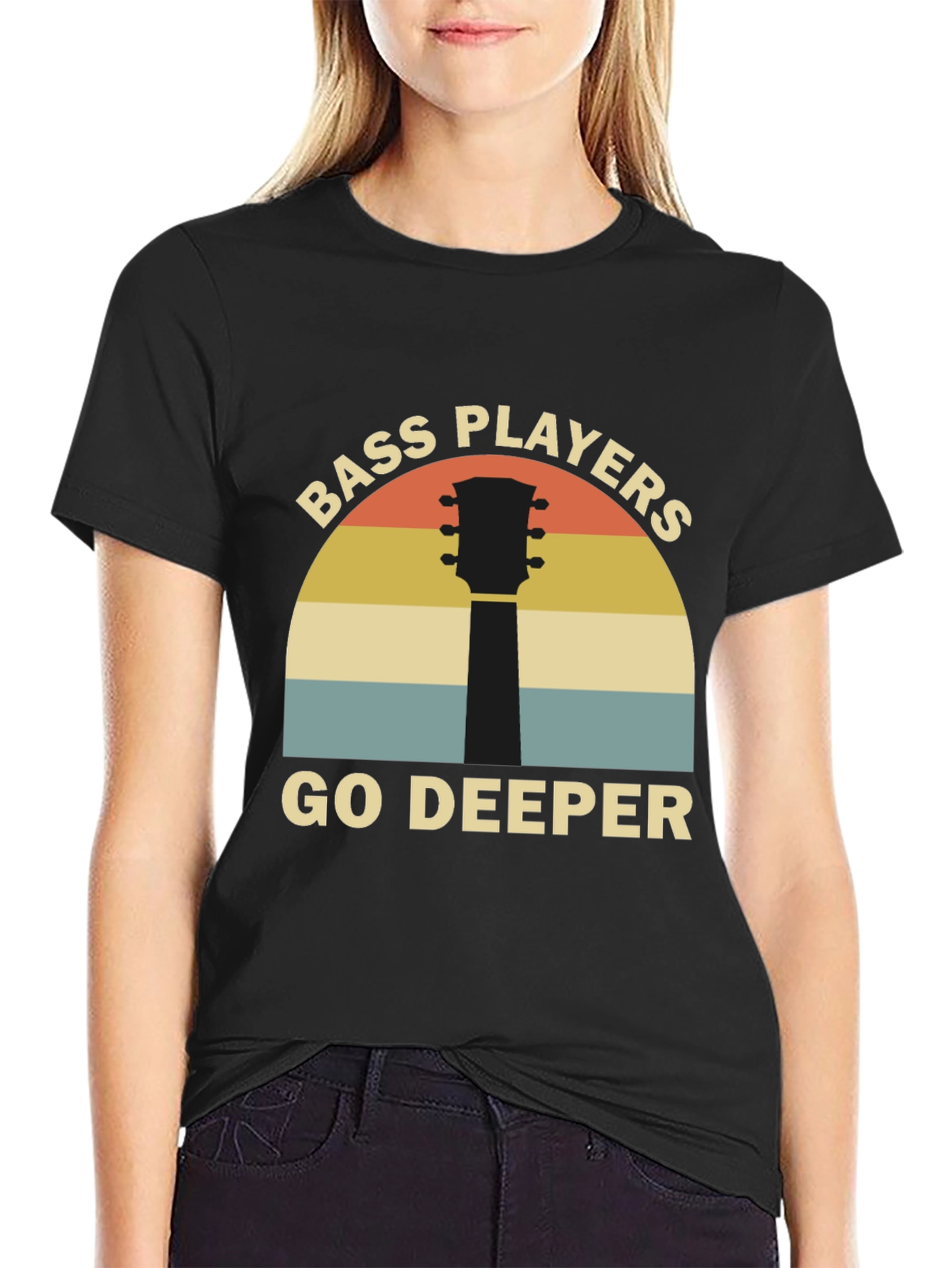 Bass Players Go Deeper Black T-Shirt
