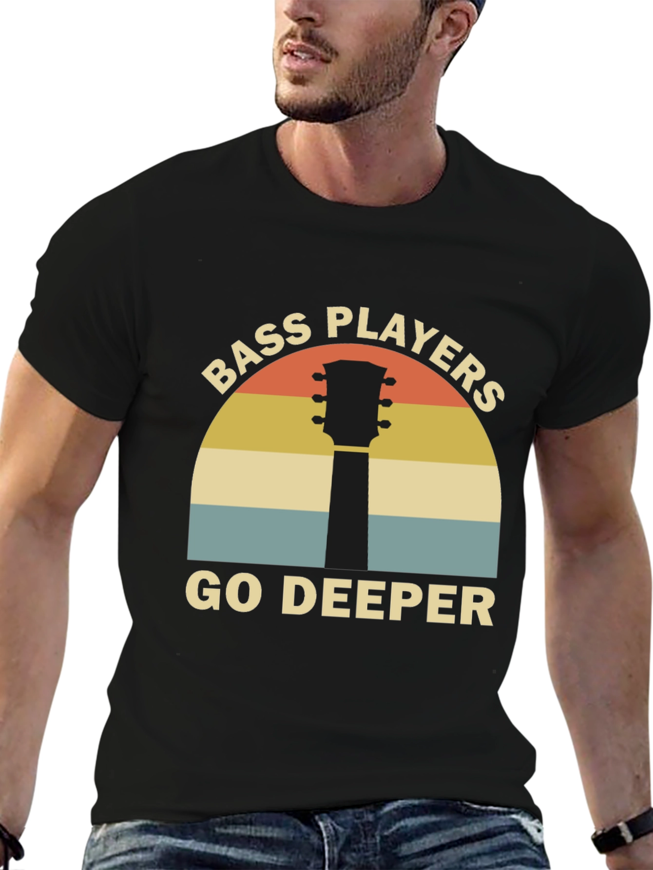 Bass Players Go Deeper Black T-Shirt