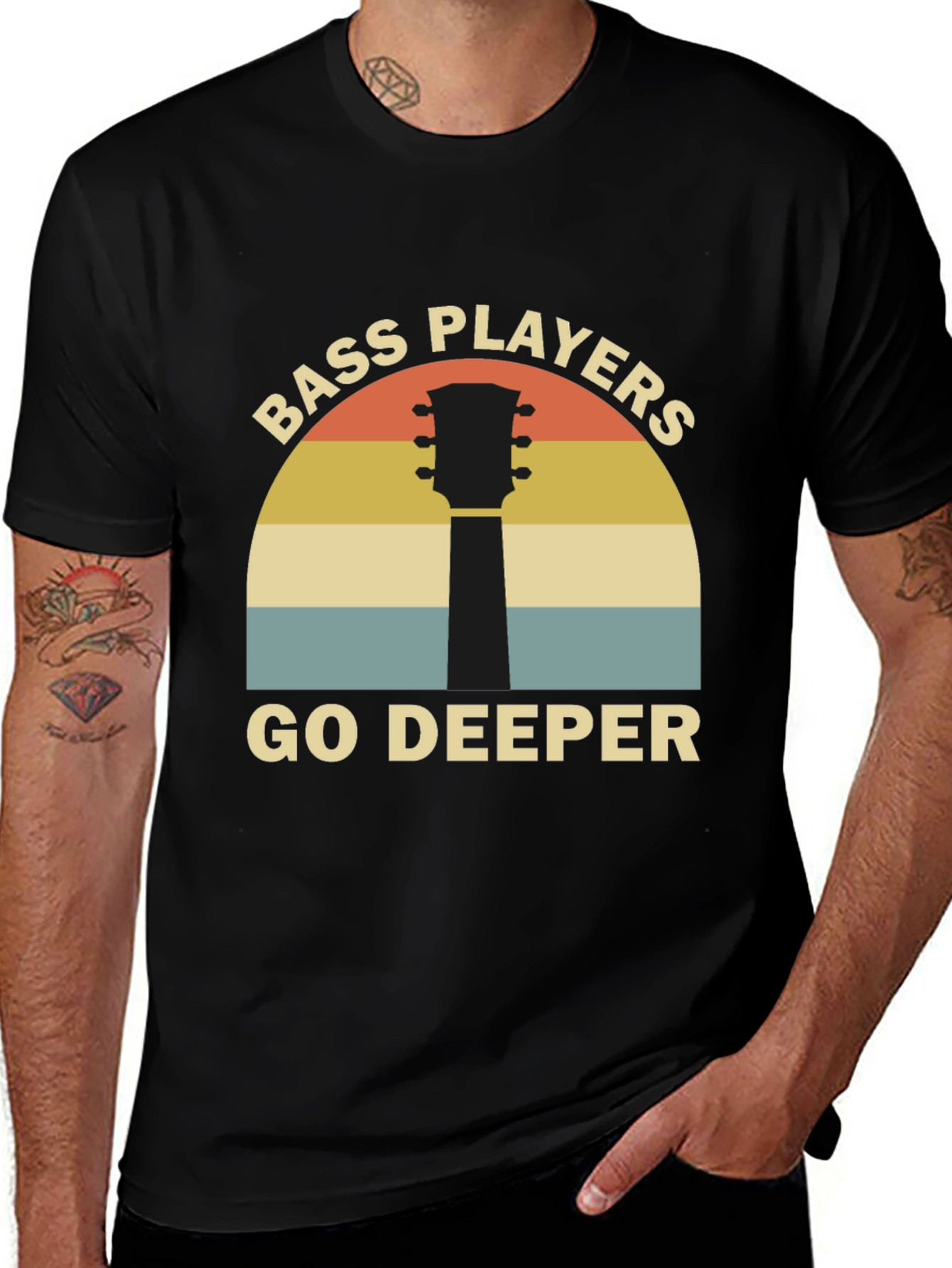 Bass Players Go Deeper Black T-Shirt