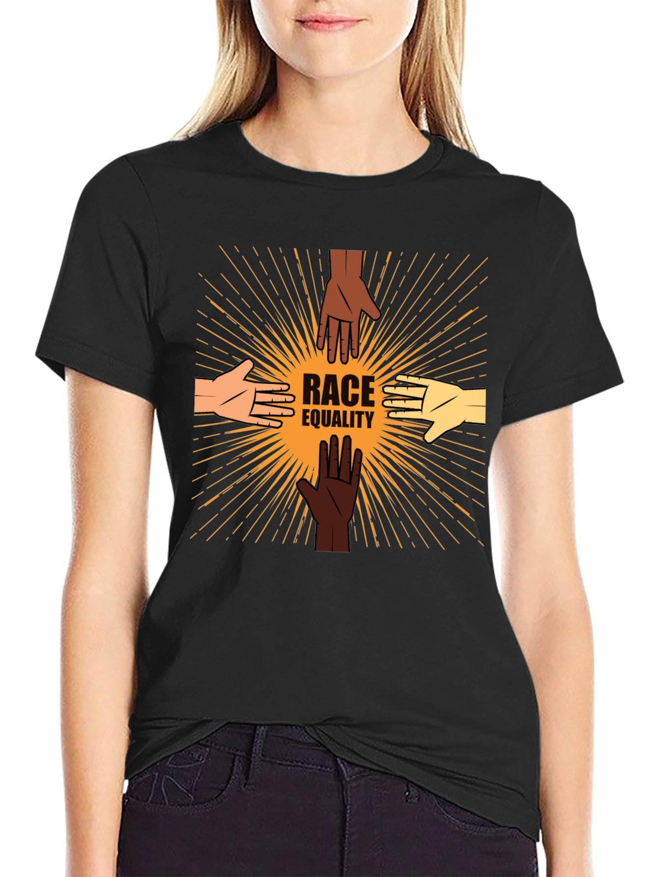 Race Equality T-Shirt: United Hands Design