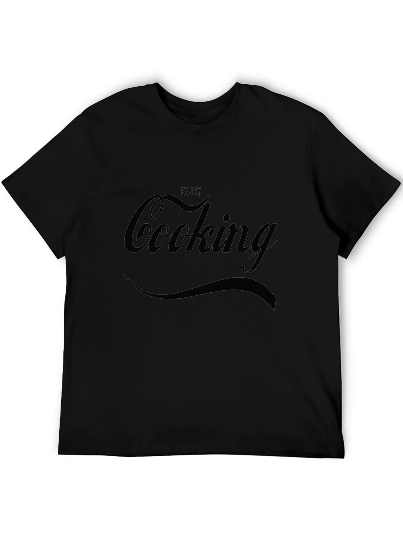 Enjoy Cooking T-Shirt - Black Comfortable Fit