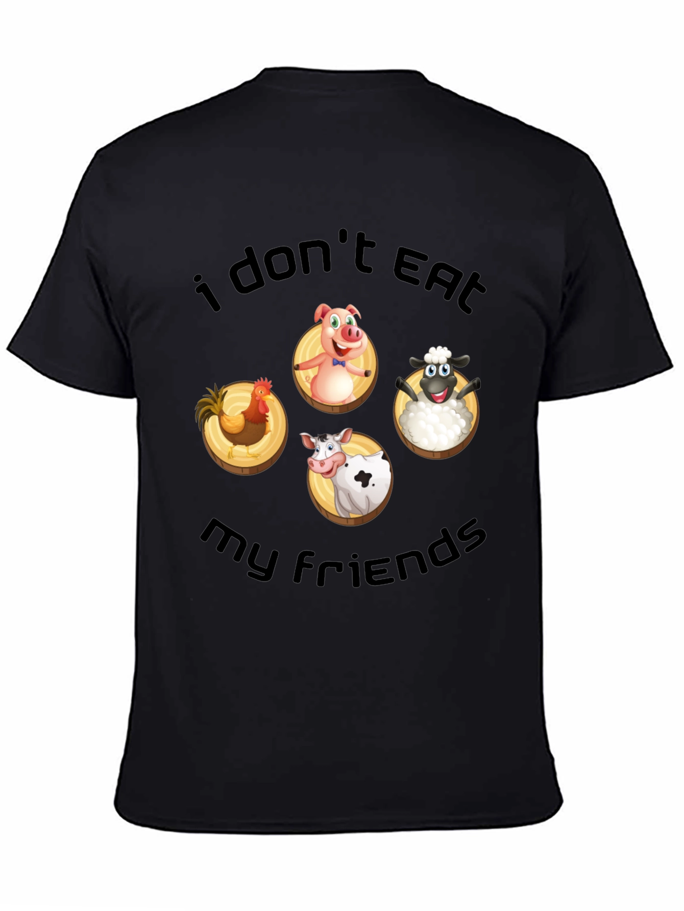 Vegan T-Shirt: I Dont Eat My Friends Animal Design