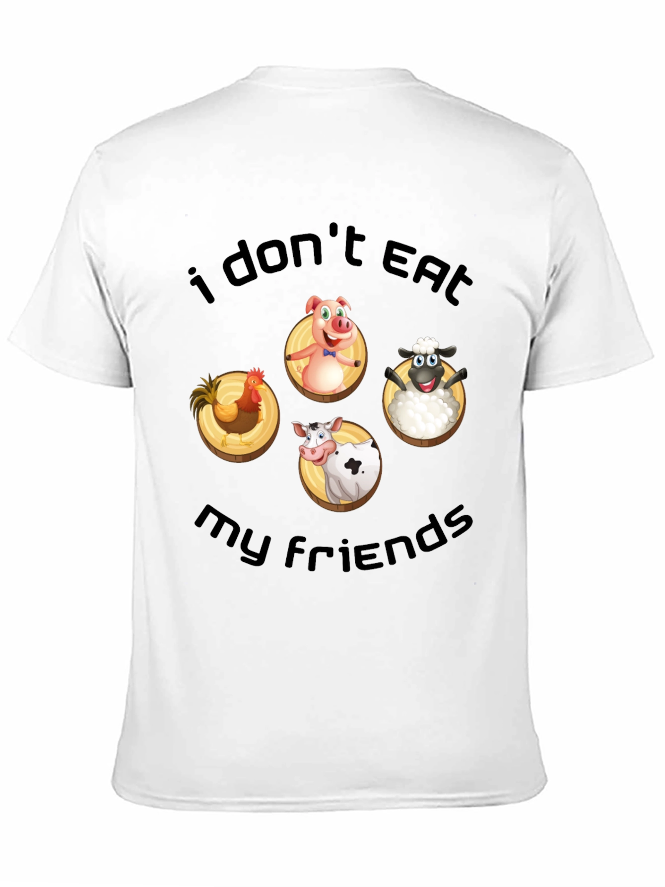 Vegan T-Shirt: I Dont Eat My Friends Animal Design