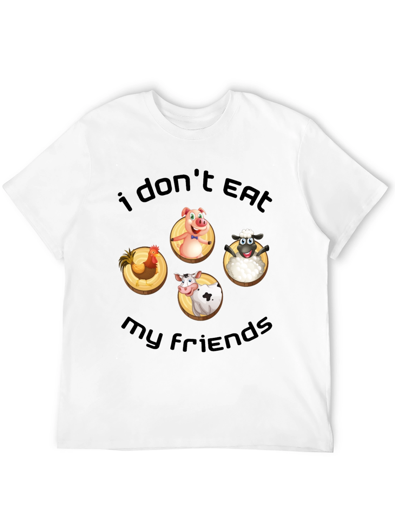 Vegan T-Shirt: I Dont Eat My Friends Animal Design