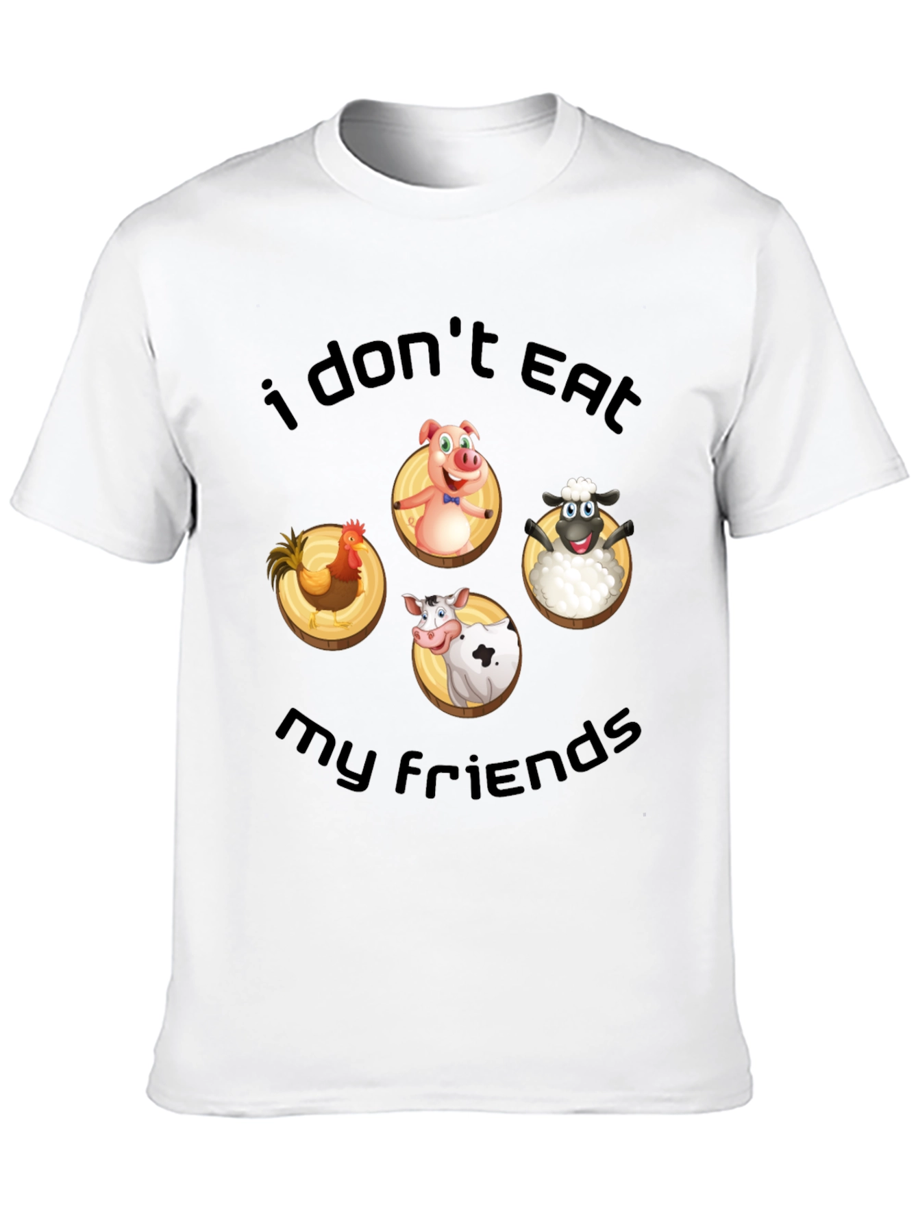 Vegan T-Shirt: I Dont Eat My Friends Animal Design