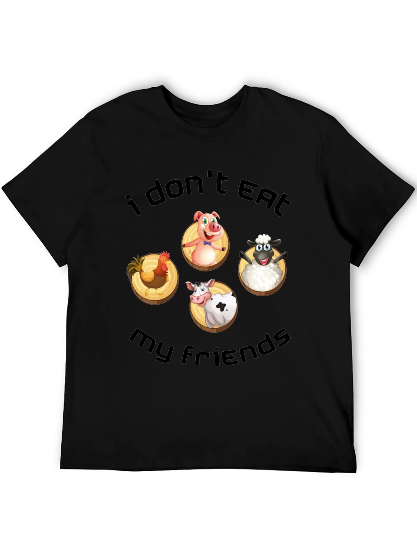 Vegan T-Shirt: I Dont Eat My Friends Animal Design