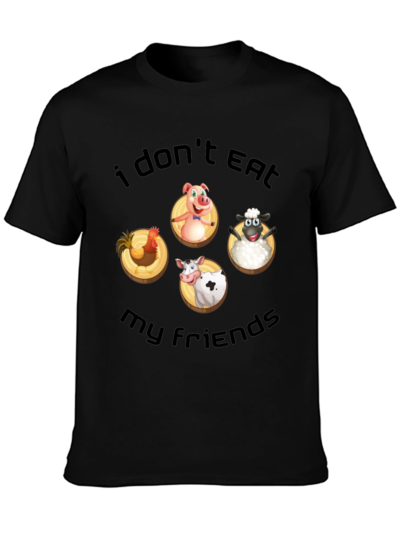 Vegan T-Shirt: I Dont Eat My Friends Animal Design