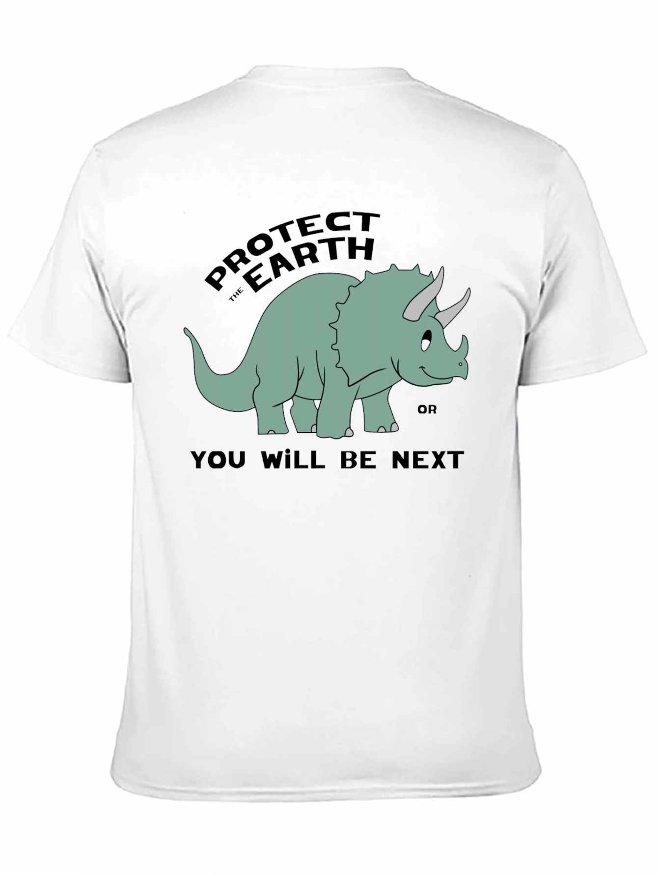 Protect Earth Dinosaur Graphic T-Shirt - Black