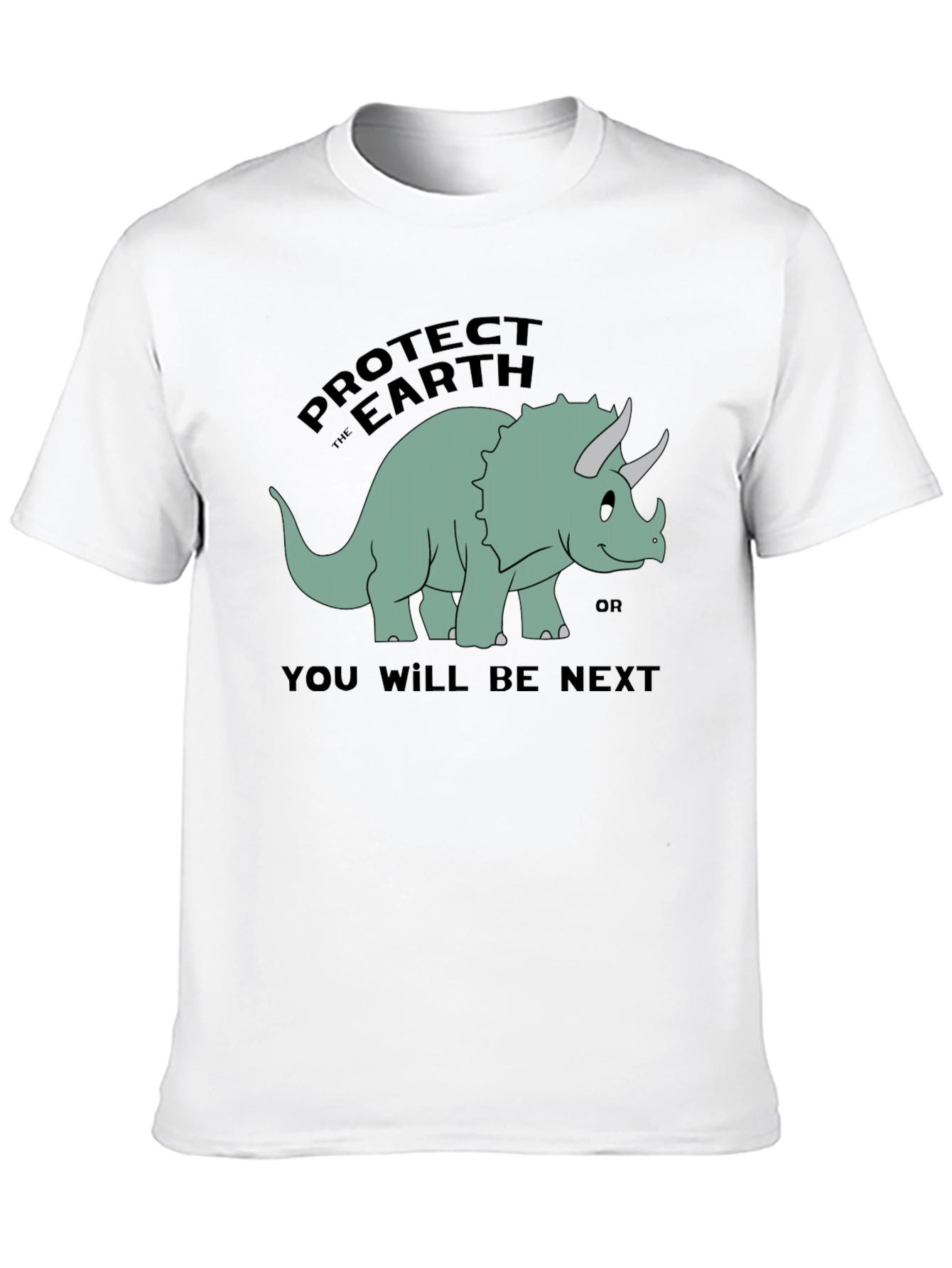 Protect Earth Dinosaur Graphic T-Shirt - Black