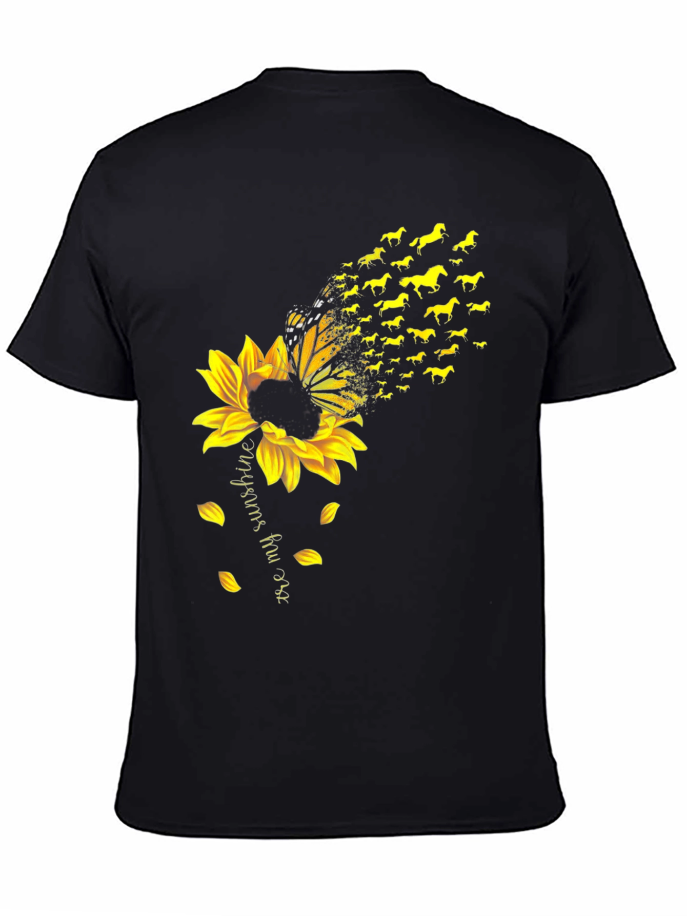 Sunflower Butterfly Horse Graphic Tee