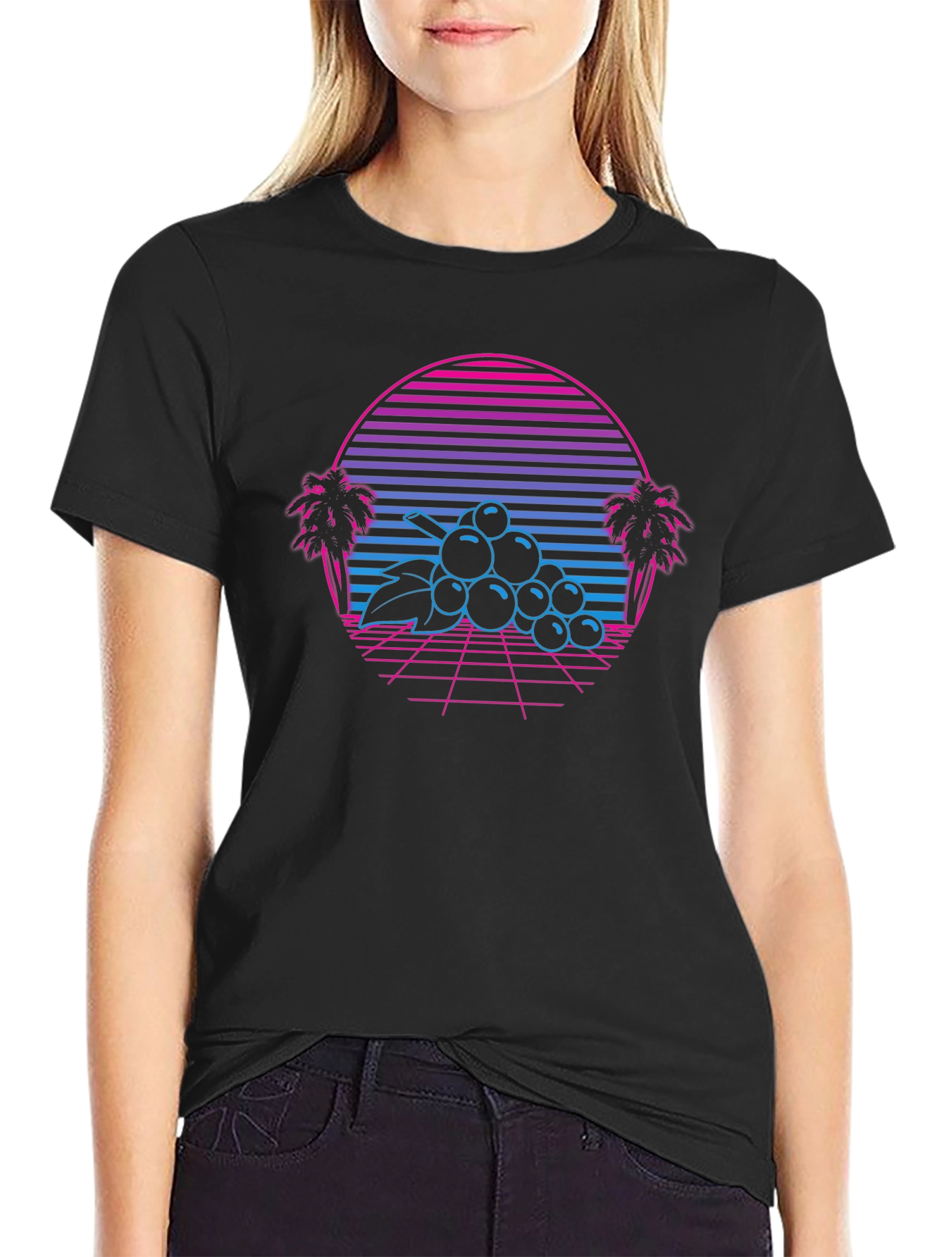 Retro Wave Grapes T-Shirt - 80s Style Graphic Tee