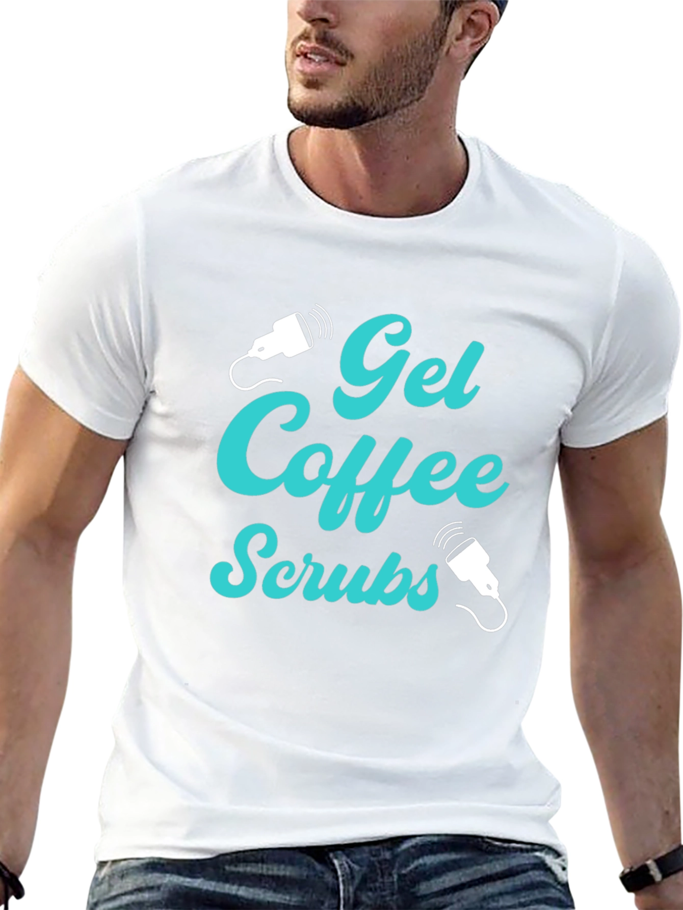 Gel Coffee Scrubs Black Graphic T-Shirt