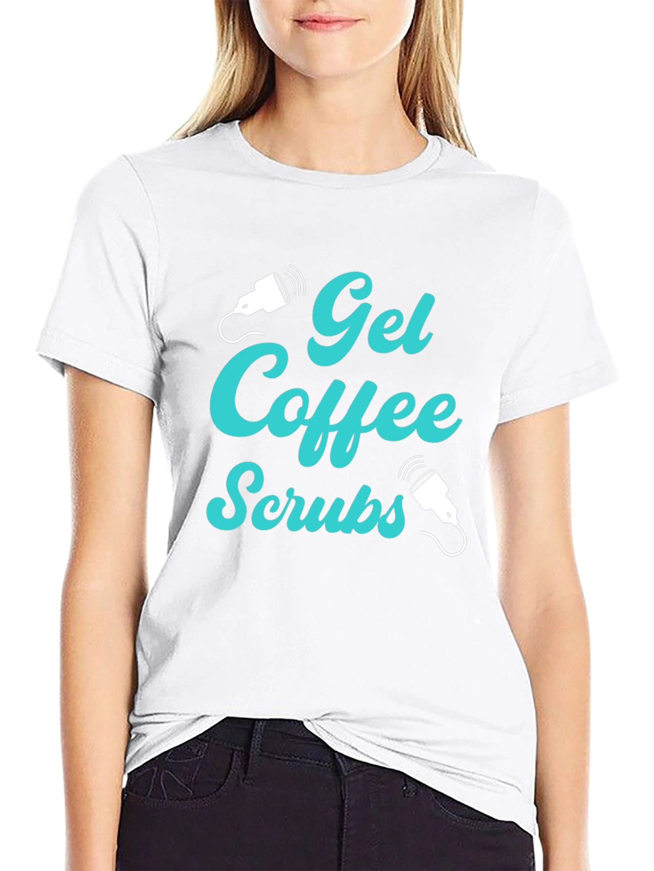 Gel Coffee Scrubs Black Graphic T-Shirt