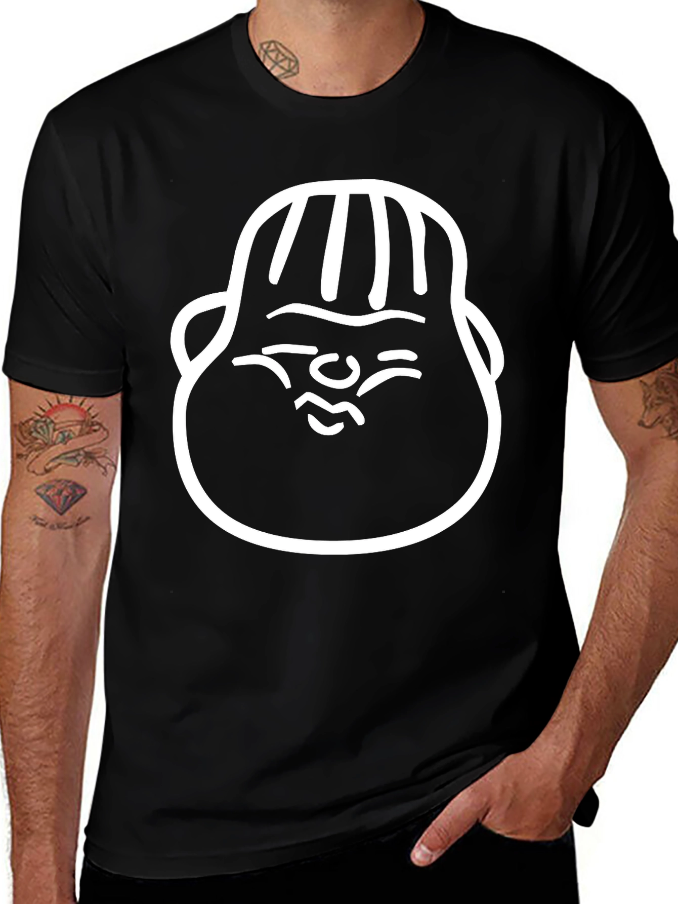Dumpling Face Graphic Tee - Unisex Black T-Shirt