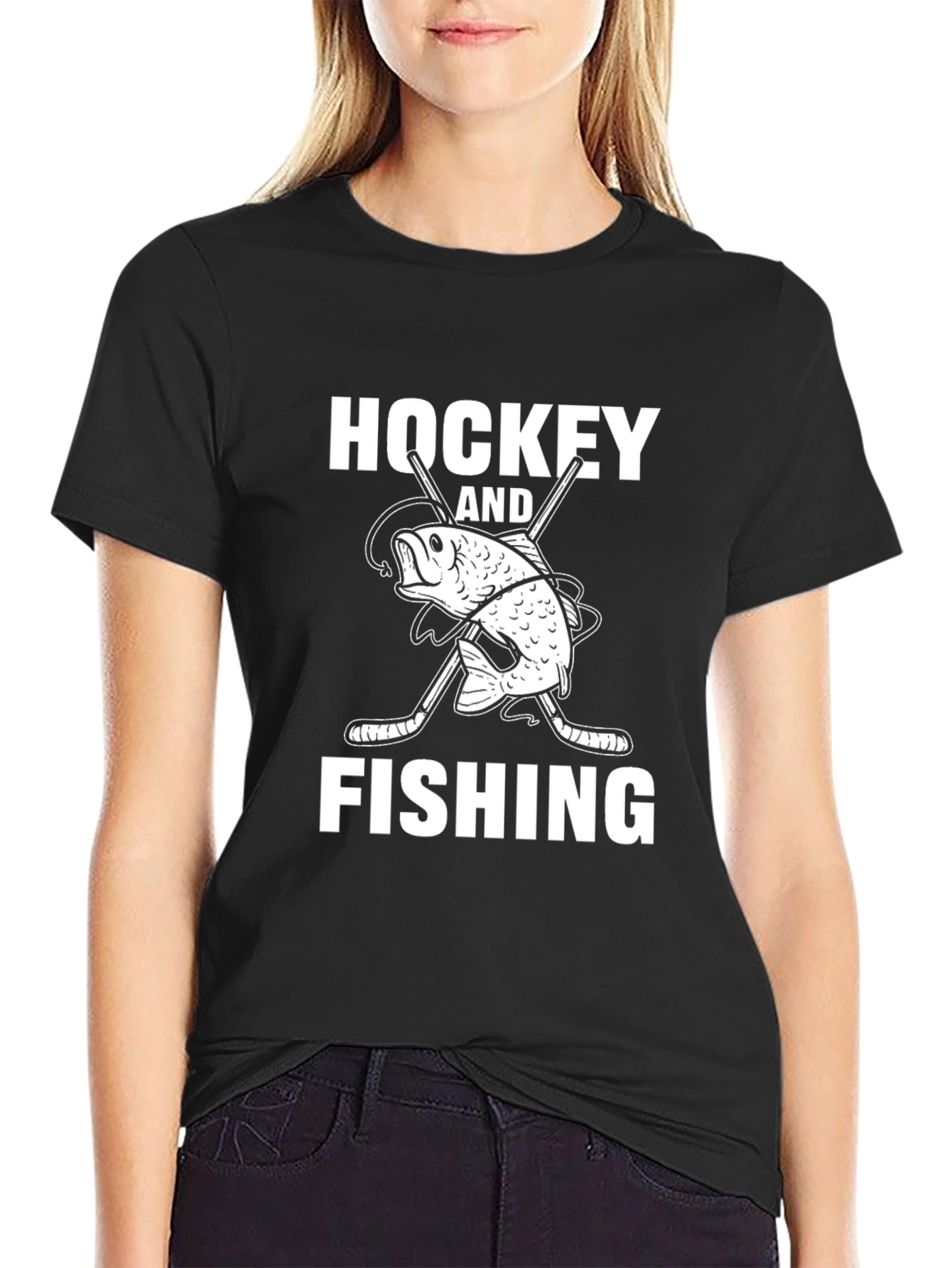 Hockey and Fishing Graphic Tee