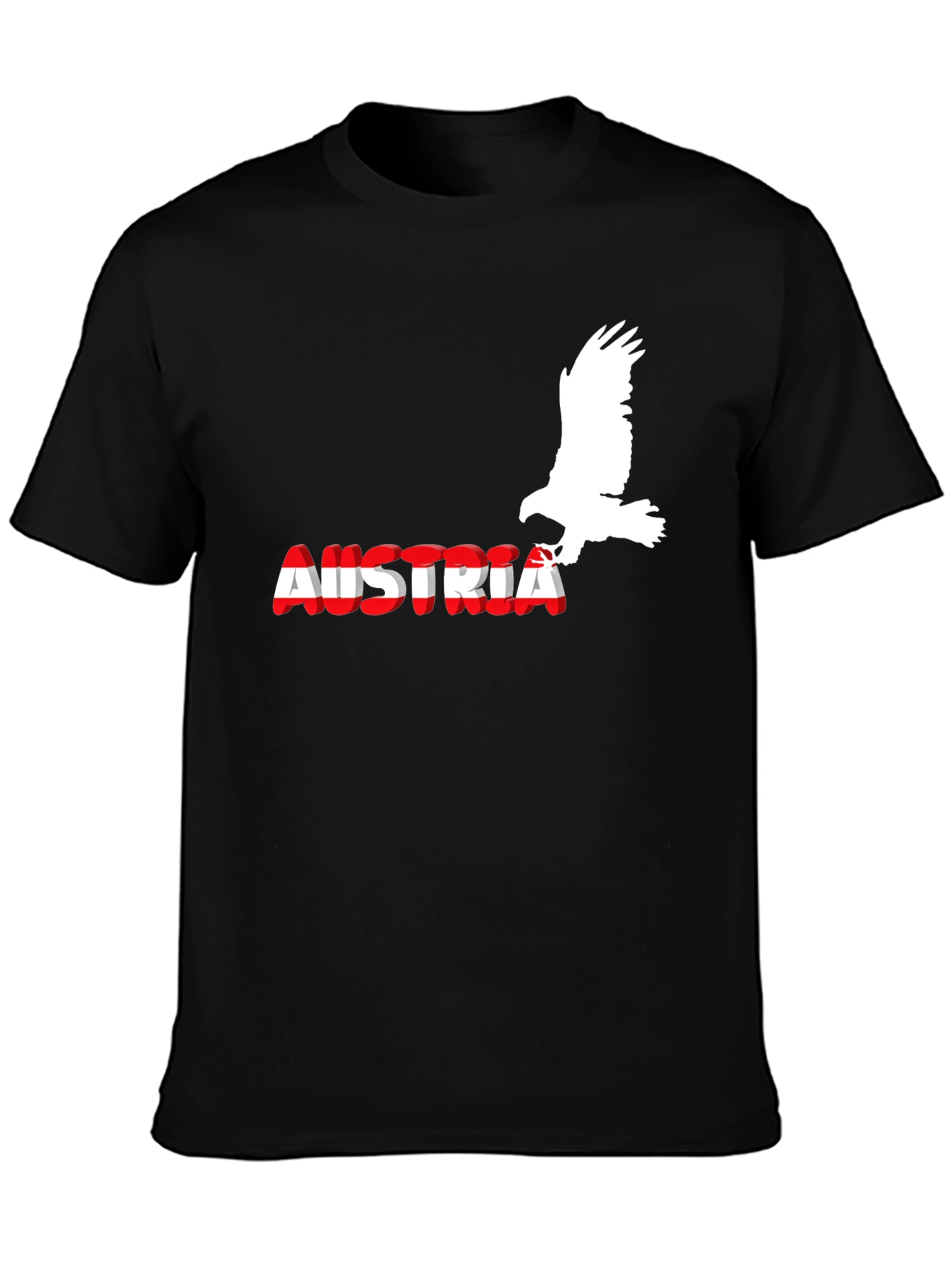 Austria Eagle Flag Graphic Black T-Shirt