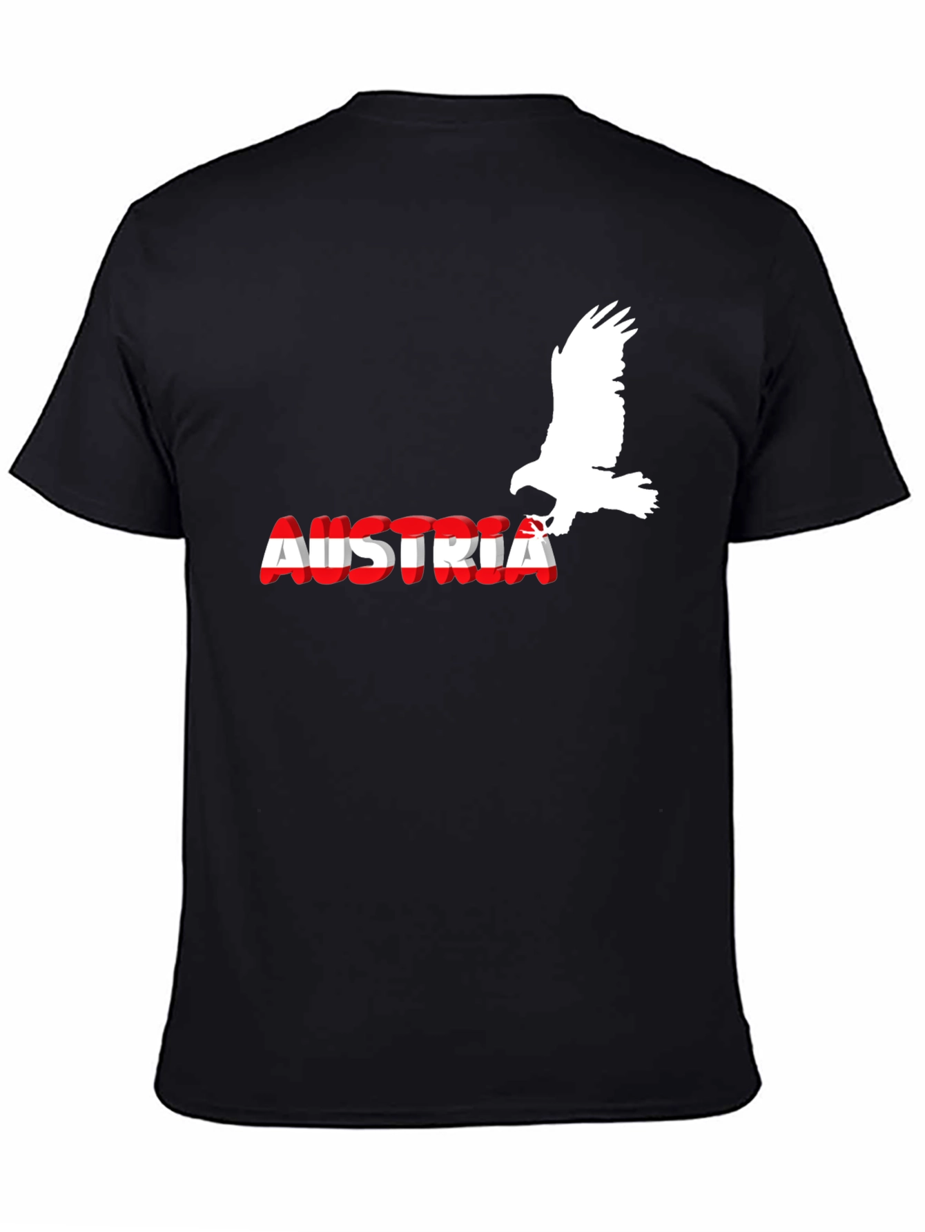 Austria Eagle Flag Graphic Black T-Shirt
