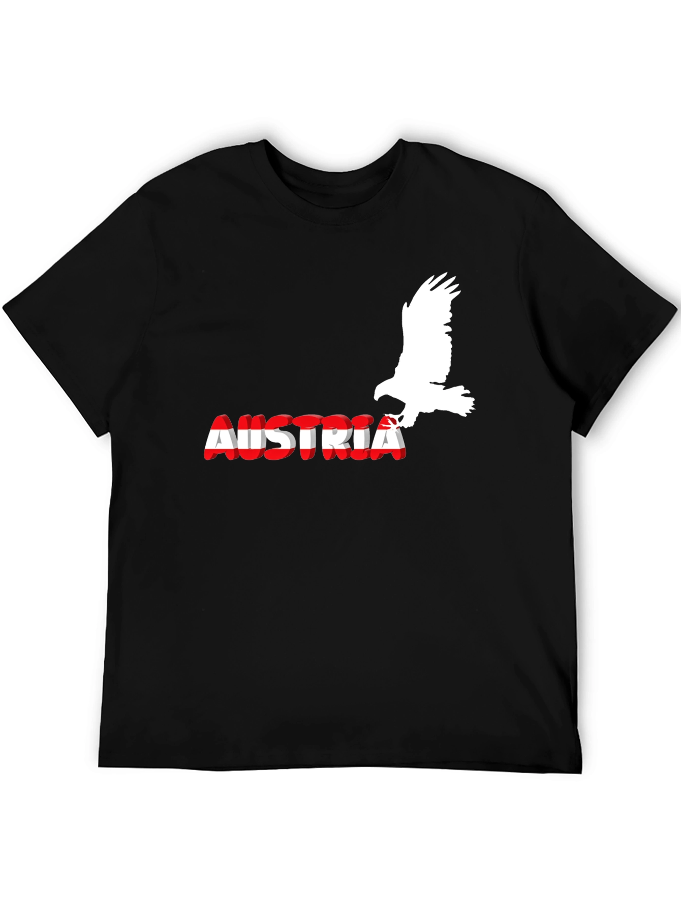 Austria Eagle Flag Graphic Black T-Shirt
