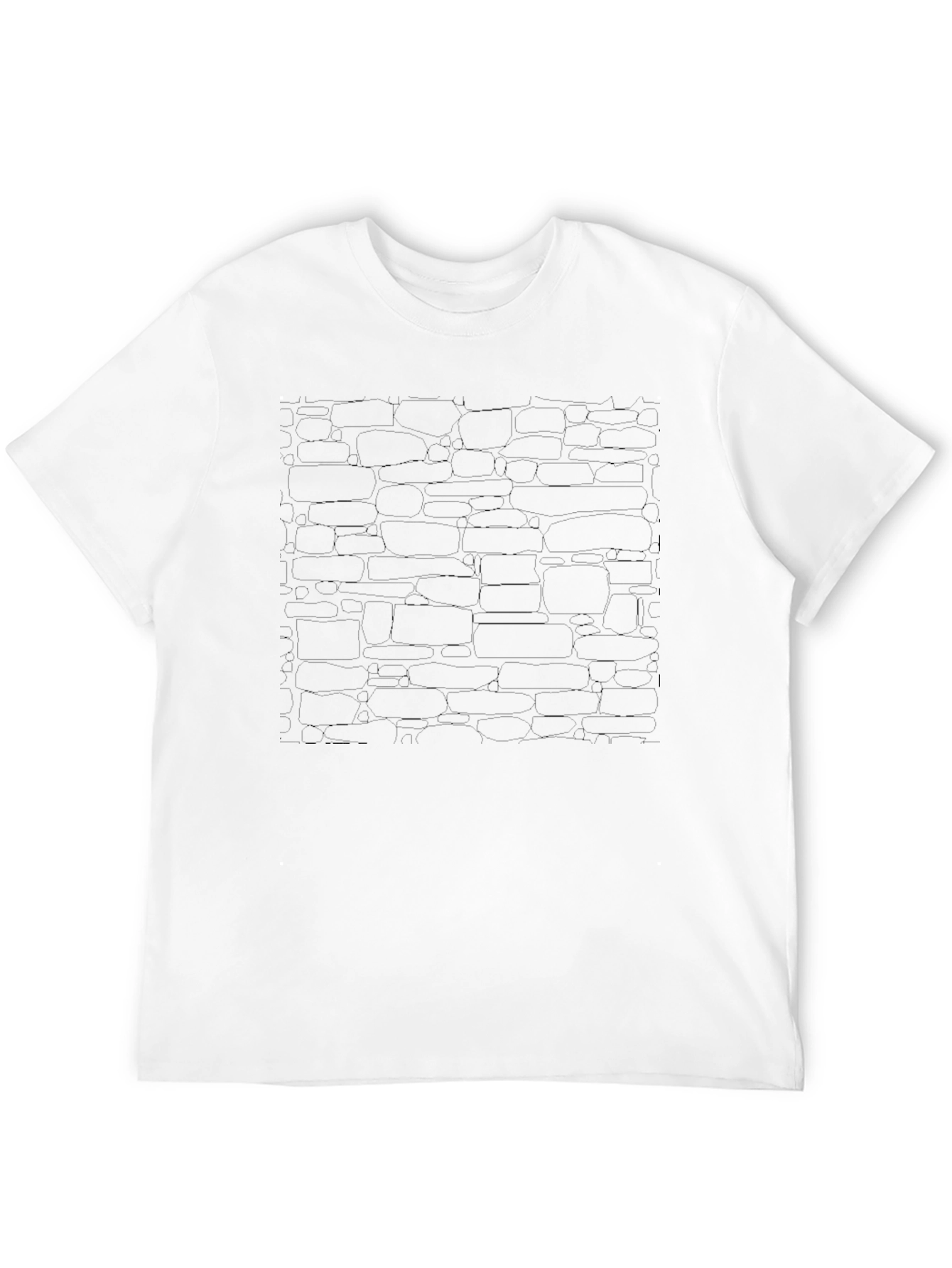 Cool Stone Wall Graphic Print T-Shirt - Black