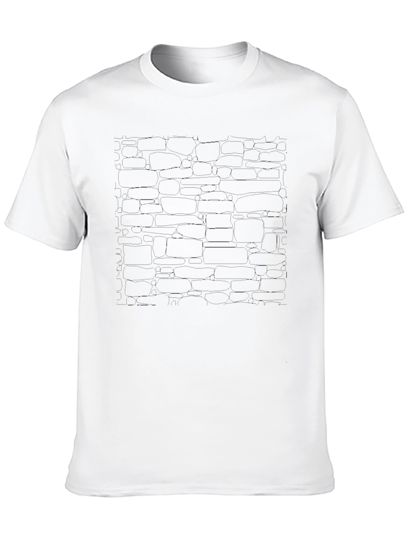 Cool Stone Wall Graphic Print T-Shirt - Black