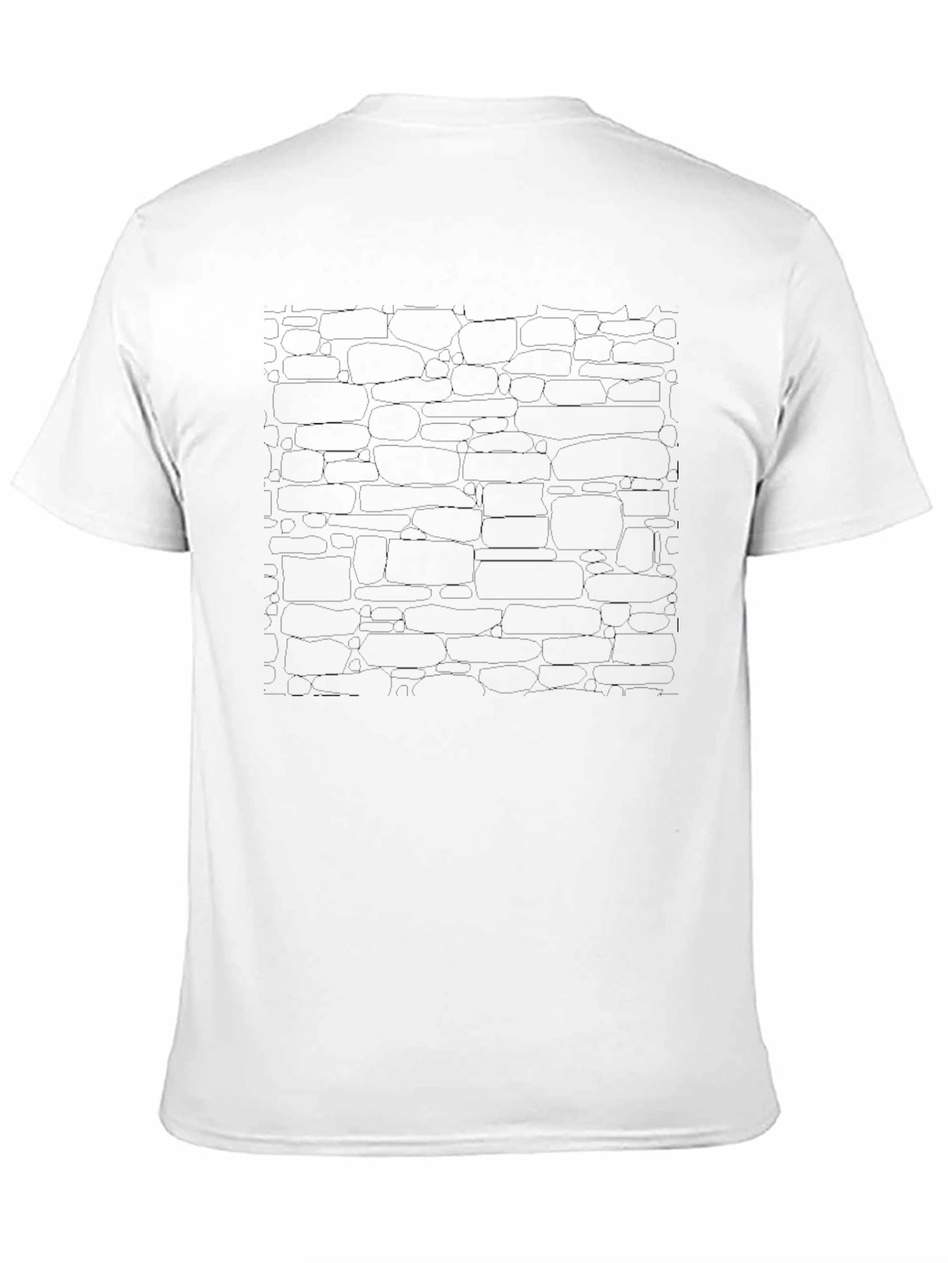 Cool Stone Wall Graphic Print T-Shirt - Black