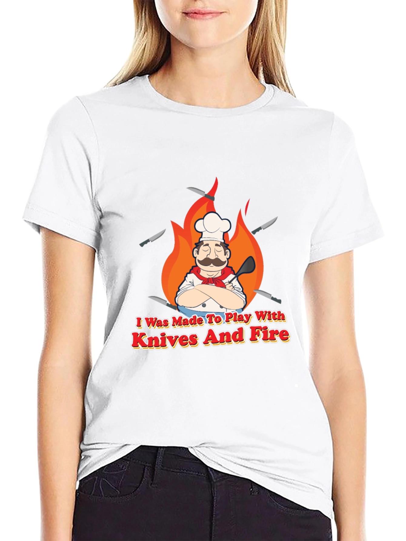 Chef Knives and Fire Graphic T-Shirt