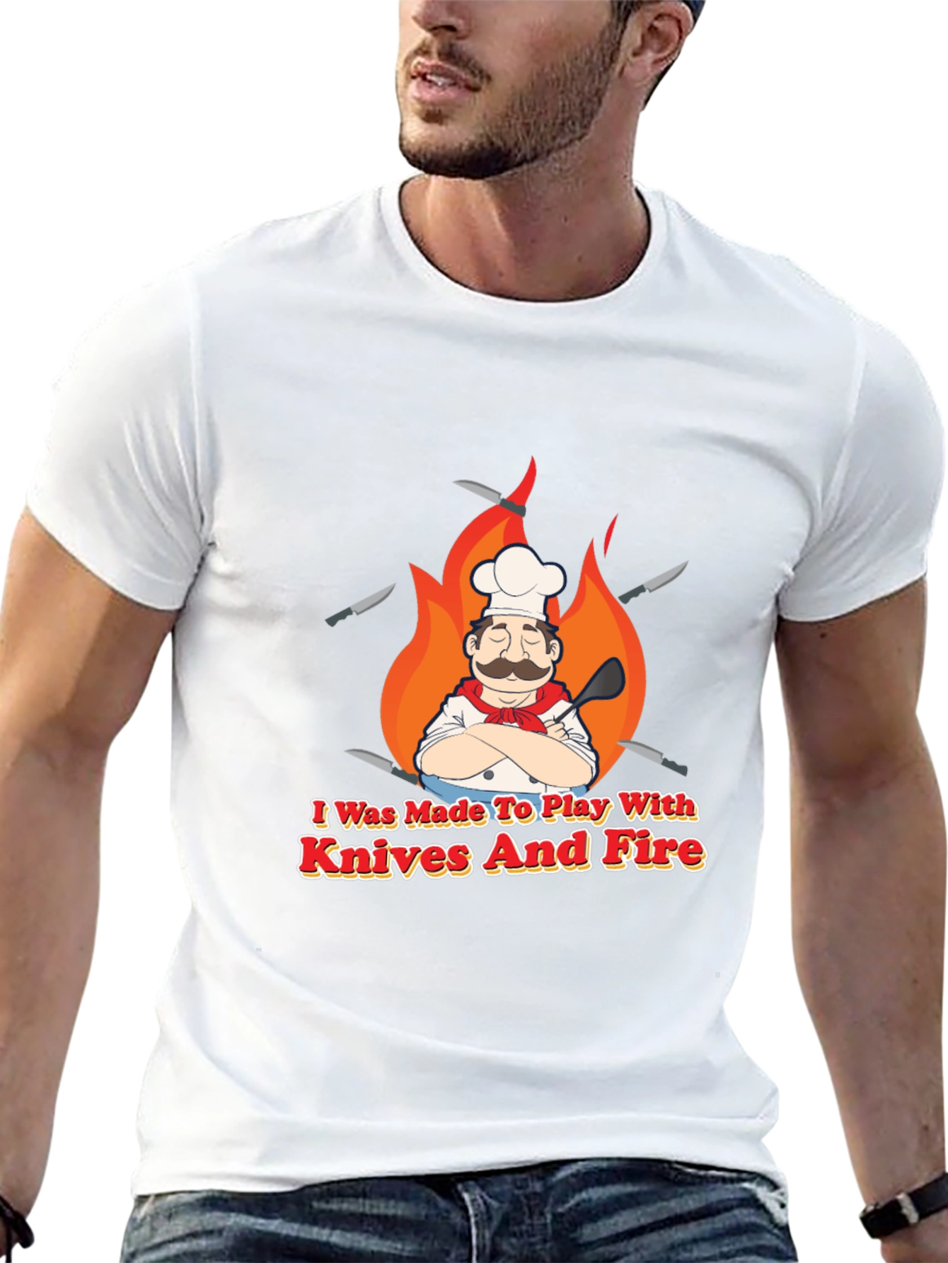 Chef Knives and Fire Graphic T-Shirt