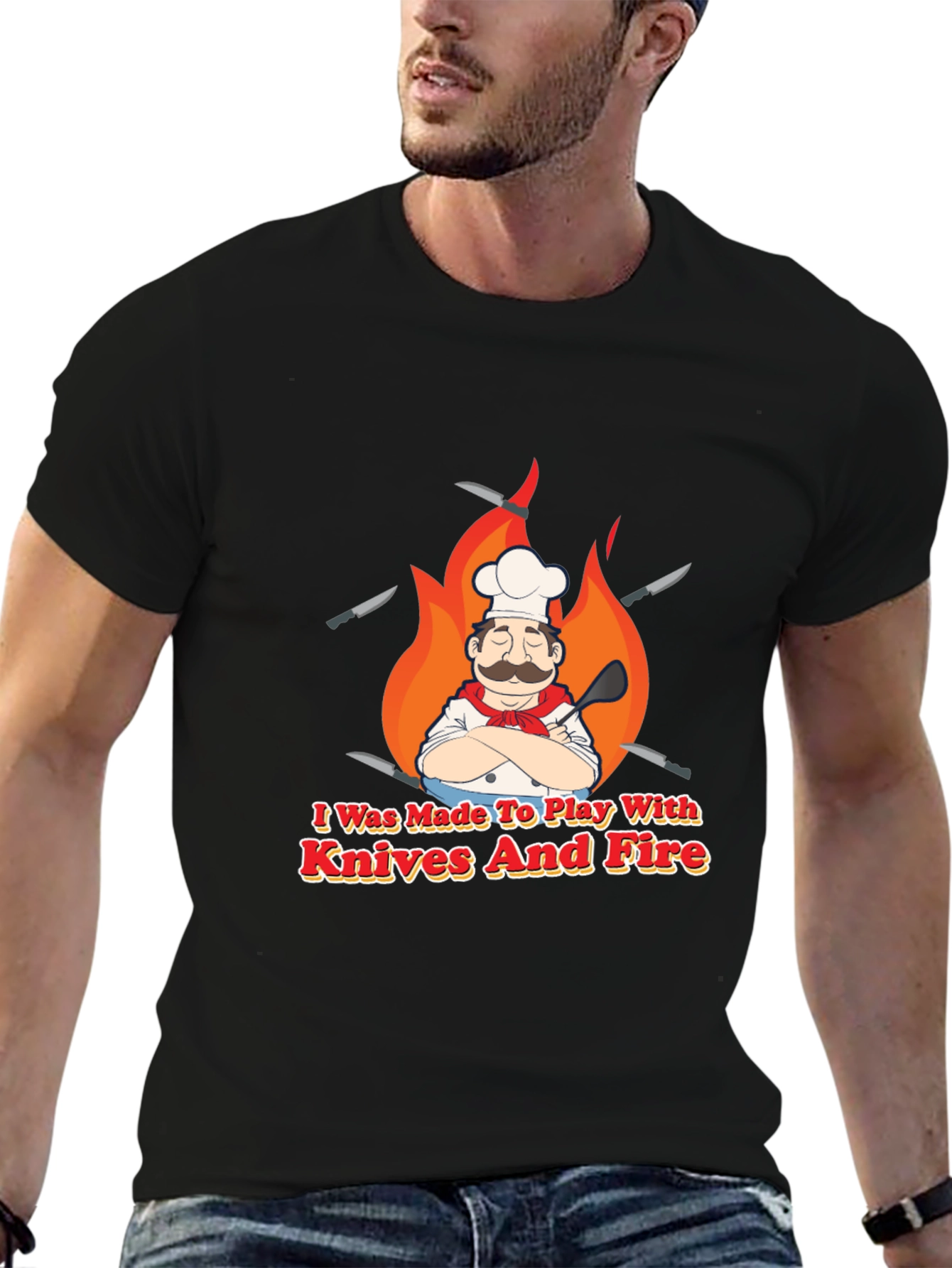 Chef Knives and Fire Graphic T-Shirt