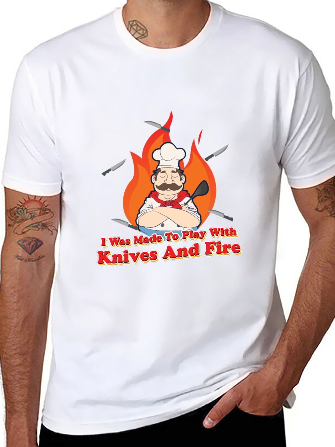 Chef Knives and Fire Graphic T-Shirt