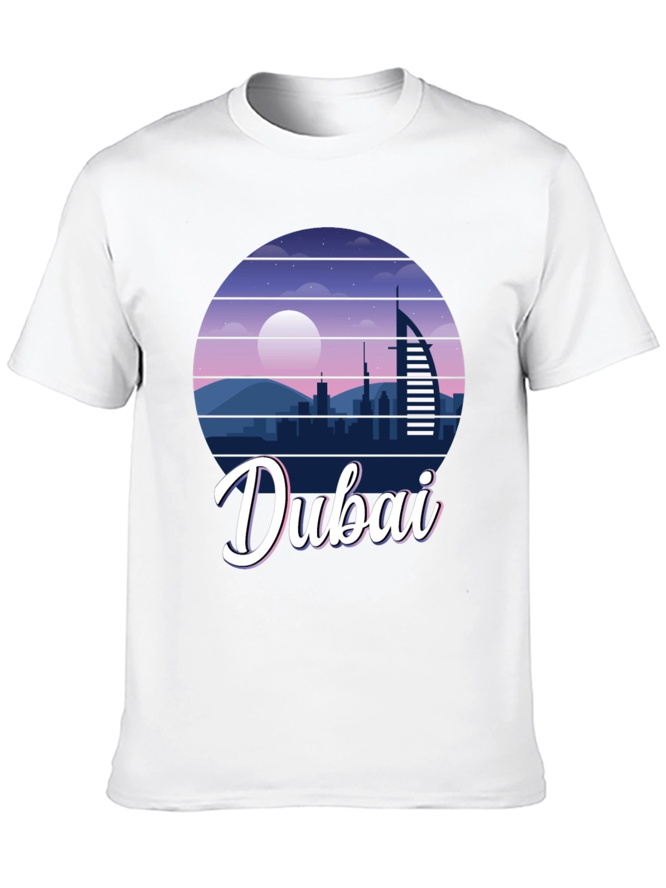 Dubai Skyline Graphic Print Black T-Shirt