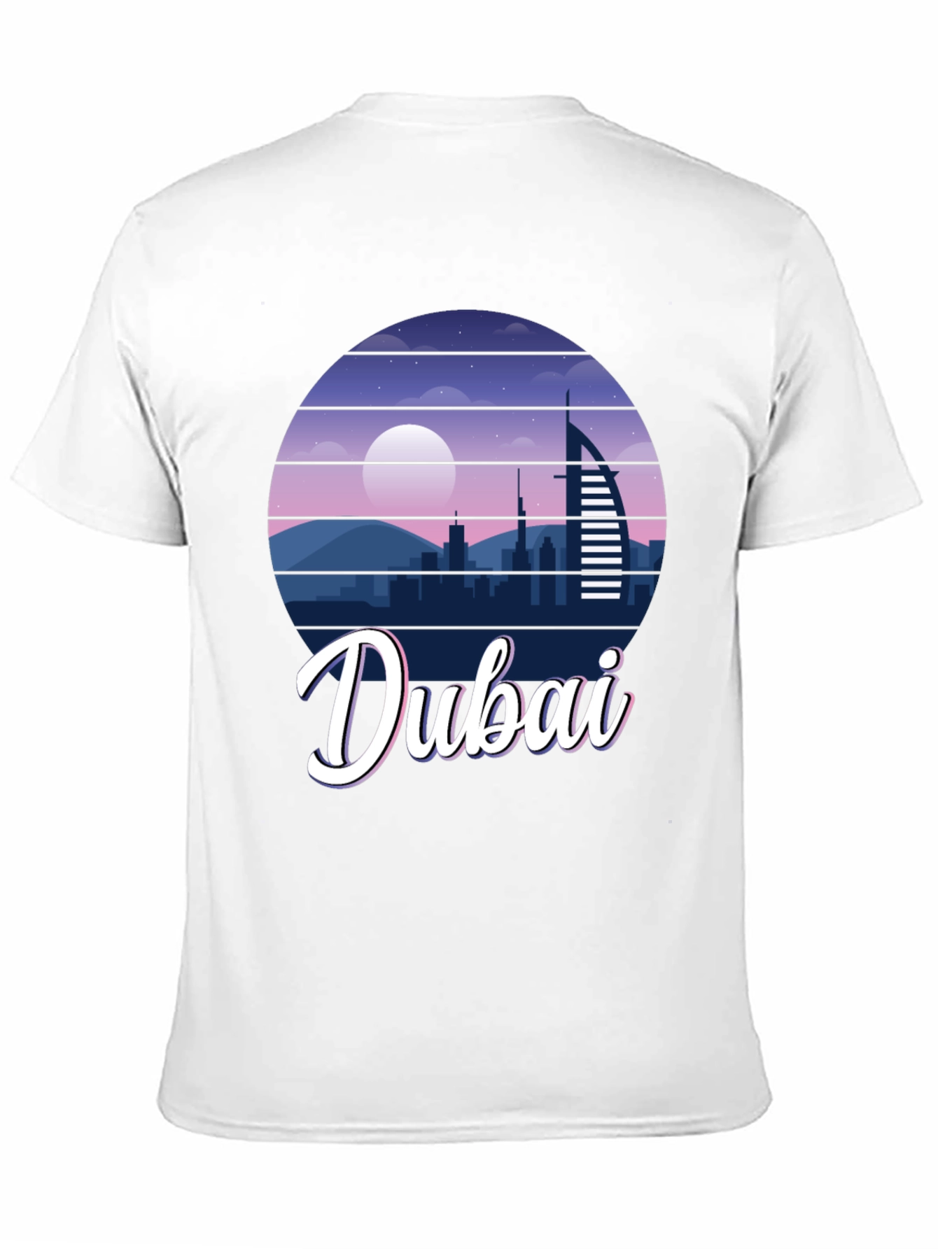Dubai Skyline Graphic Print Black T-Shirt