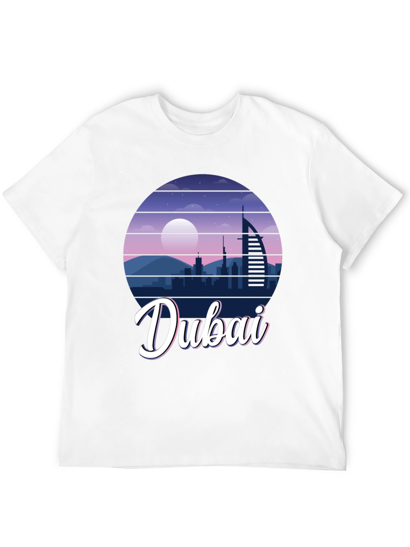 Dubai Skyline Graphic Print Black T-Shirt