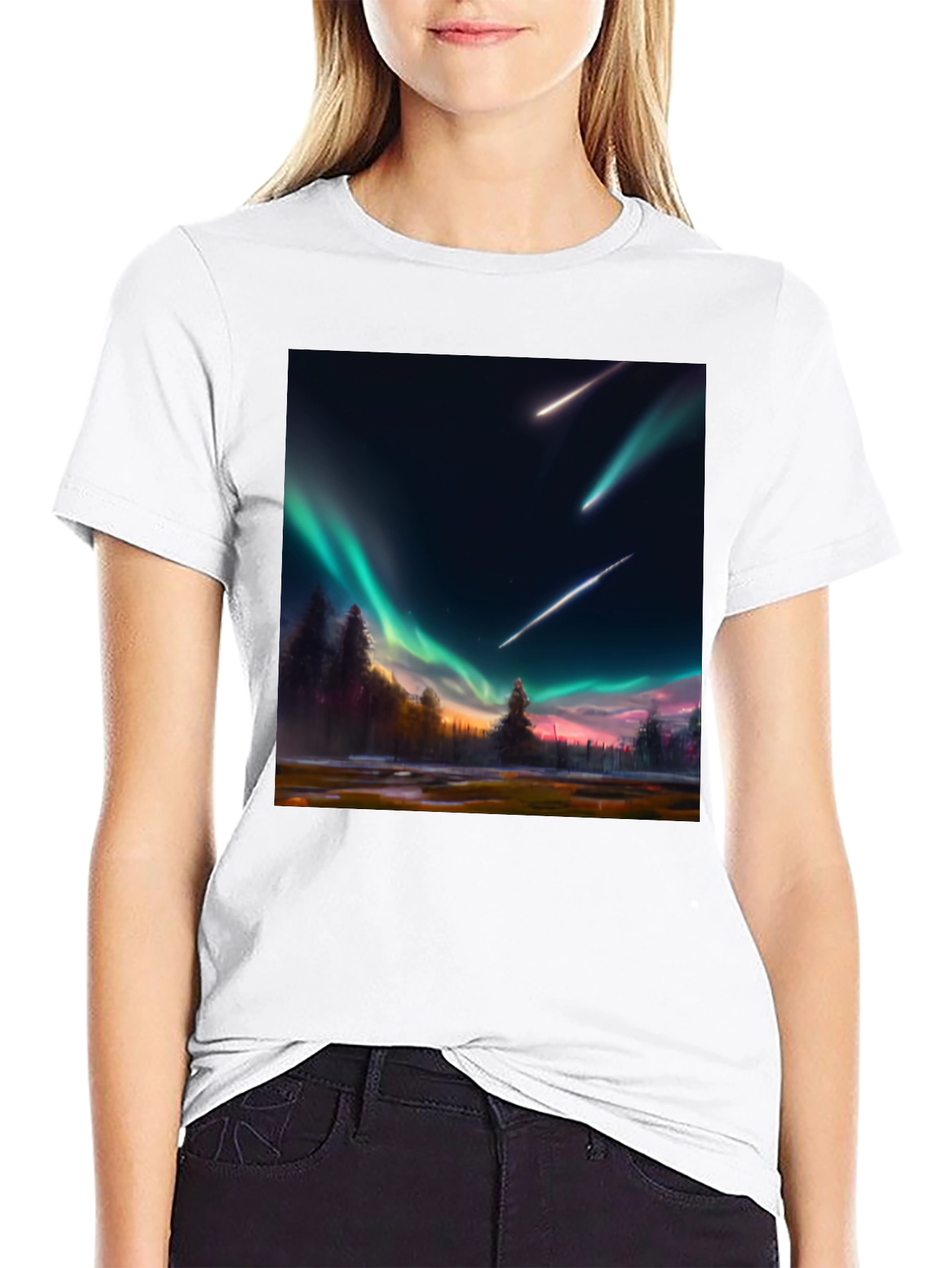 Aurora Meteor Shower Graphic Tee