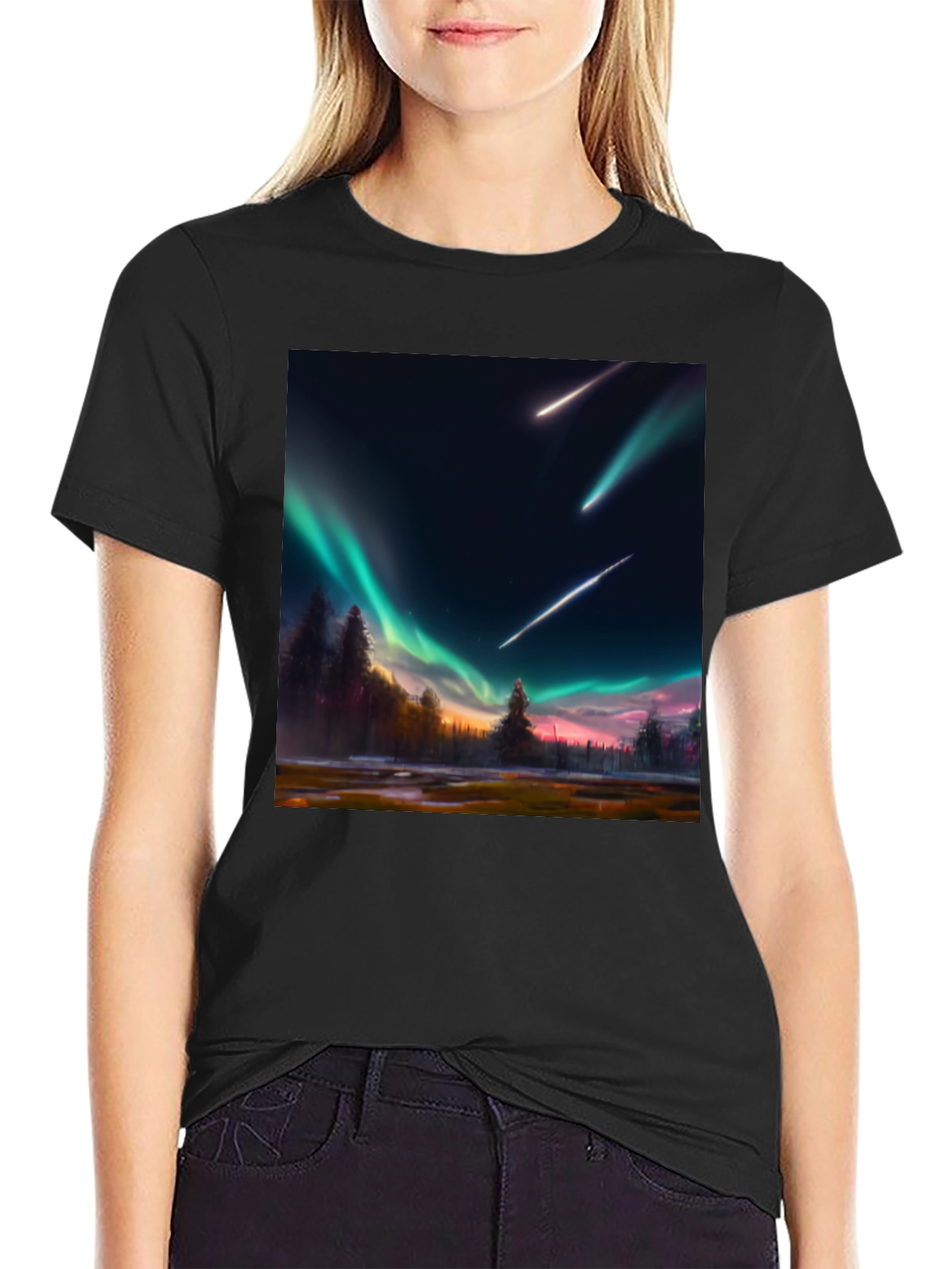 Aurora Meteor Shower Graphic Tee