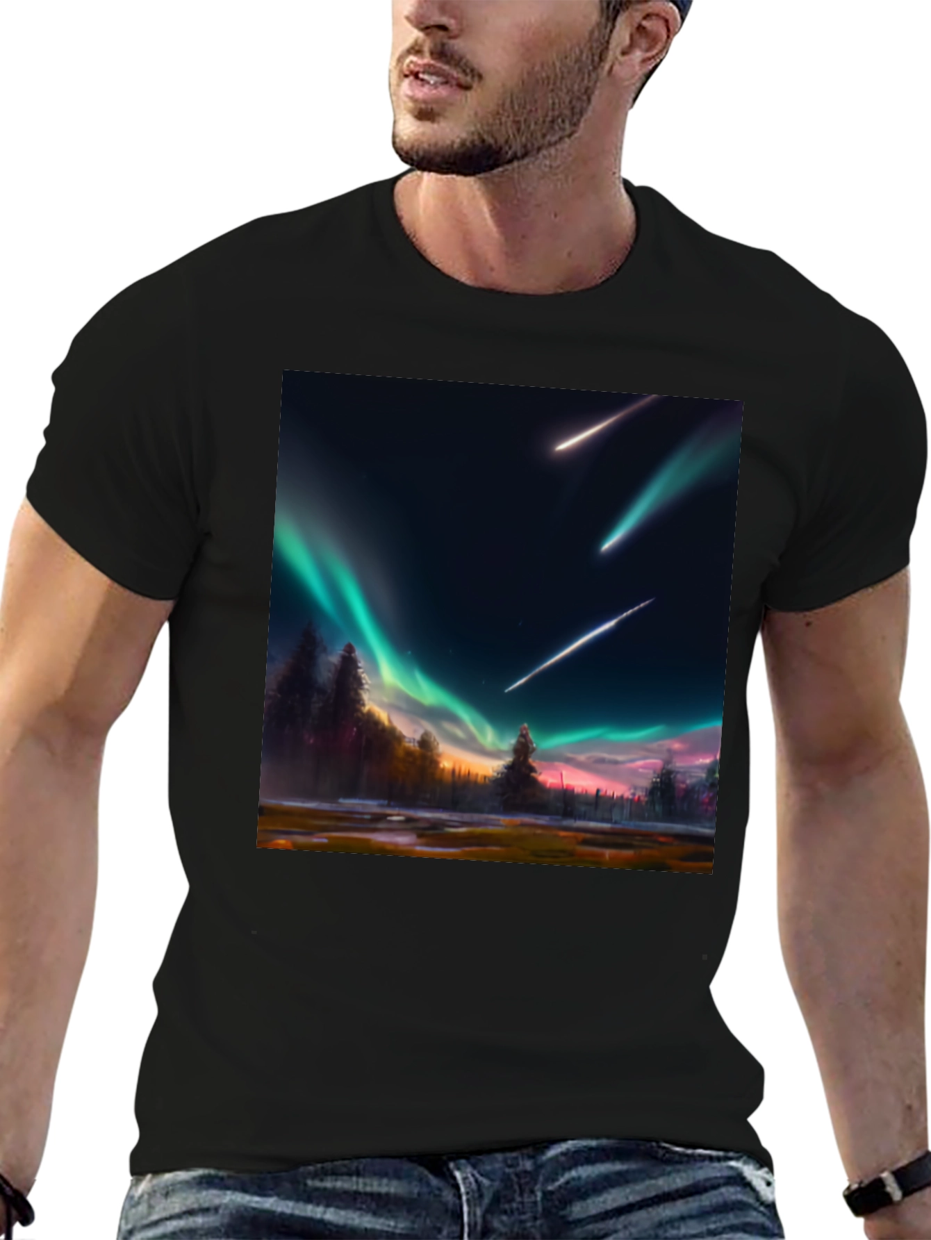Aurora Meteor Shower Graphic Tee