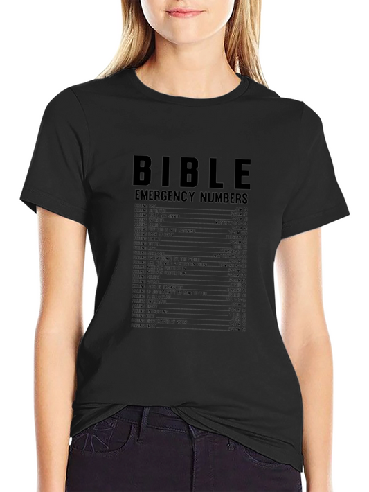 Bible Emergency Numbers T-Shirt - Black