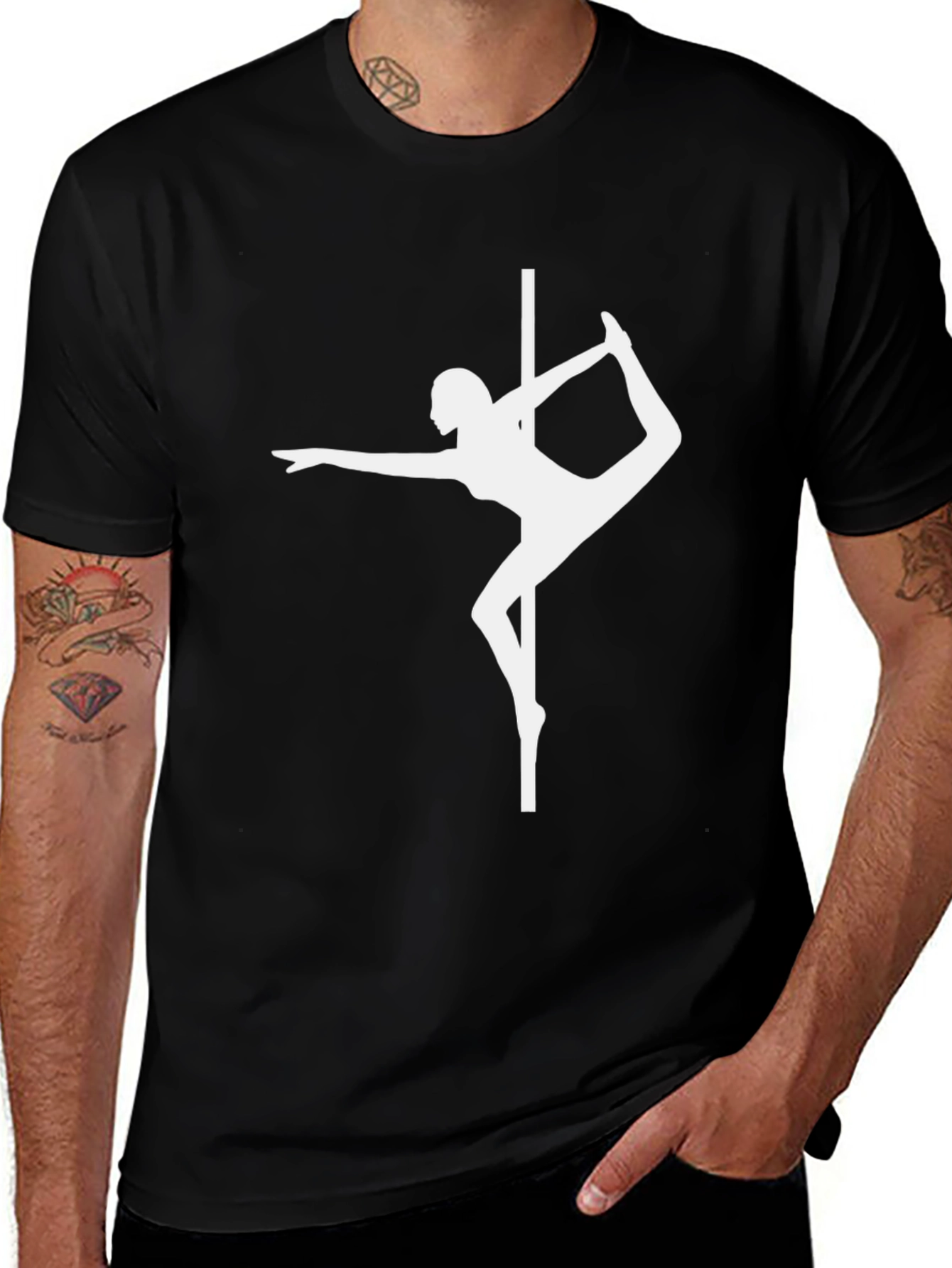 Pole Dance Silhouette Black T-Shirt
