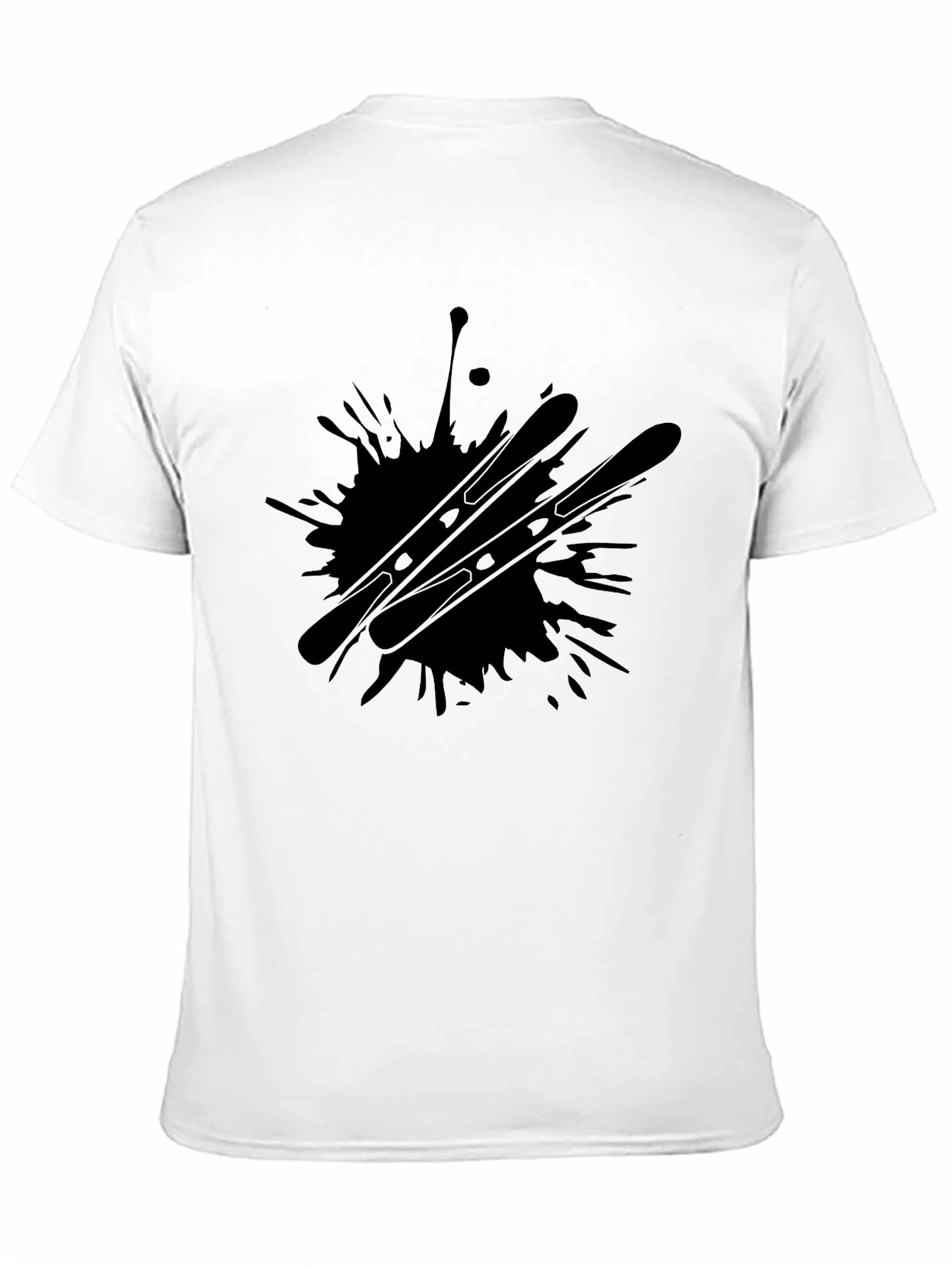 Abstract Skiing T-Shirt - Black Graphic Tee
