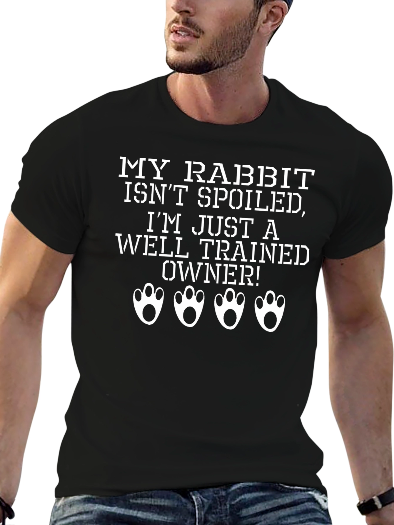 Funny Rabbit Owner T-Shirt - Well Trained Owner Tee